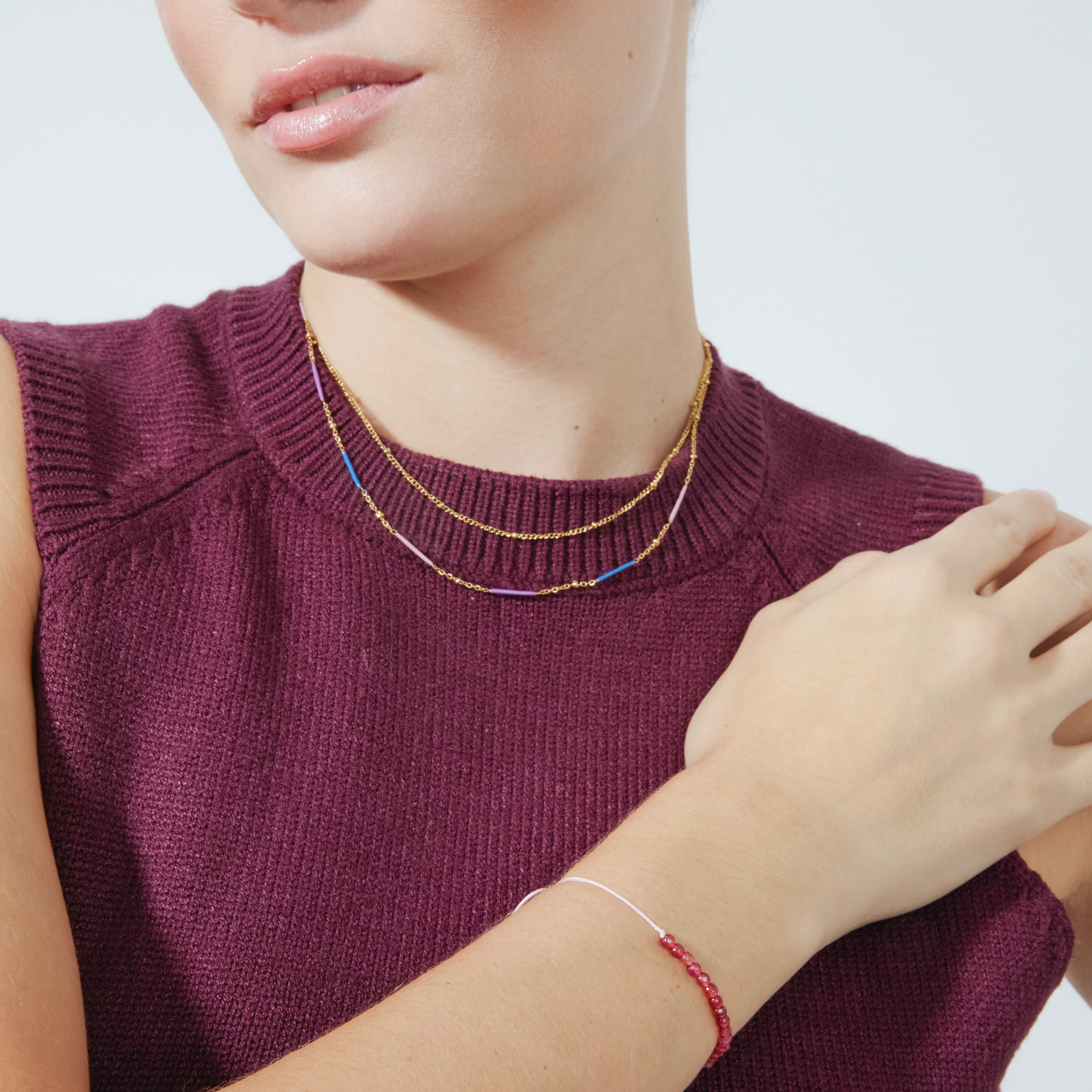 Collar con Lacado Multicolor acabado oro 18k - Lueo - Image 4