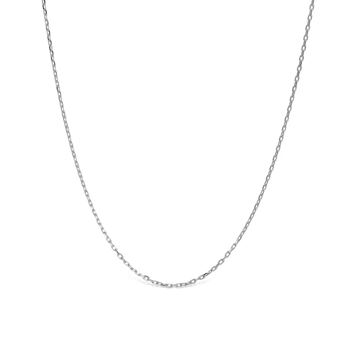 Cadena forzada de plata de ley 925 - 60cm - Luxenter BLANCO