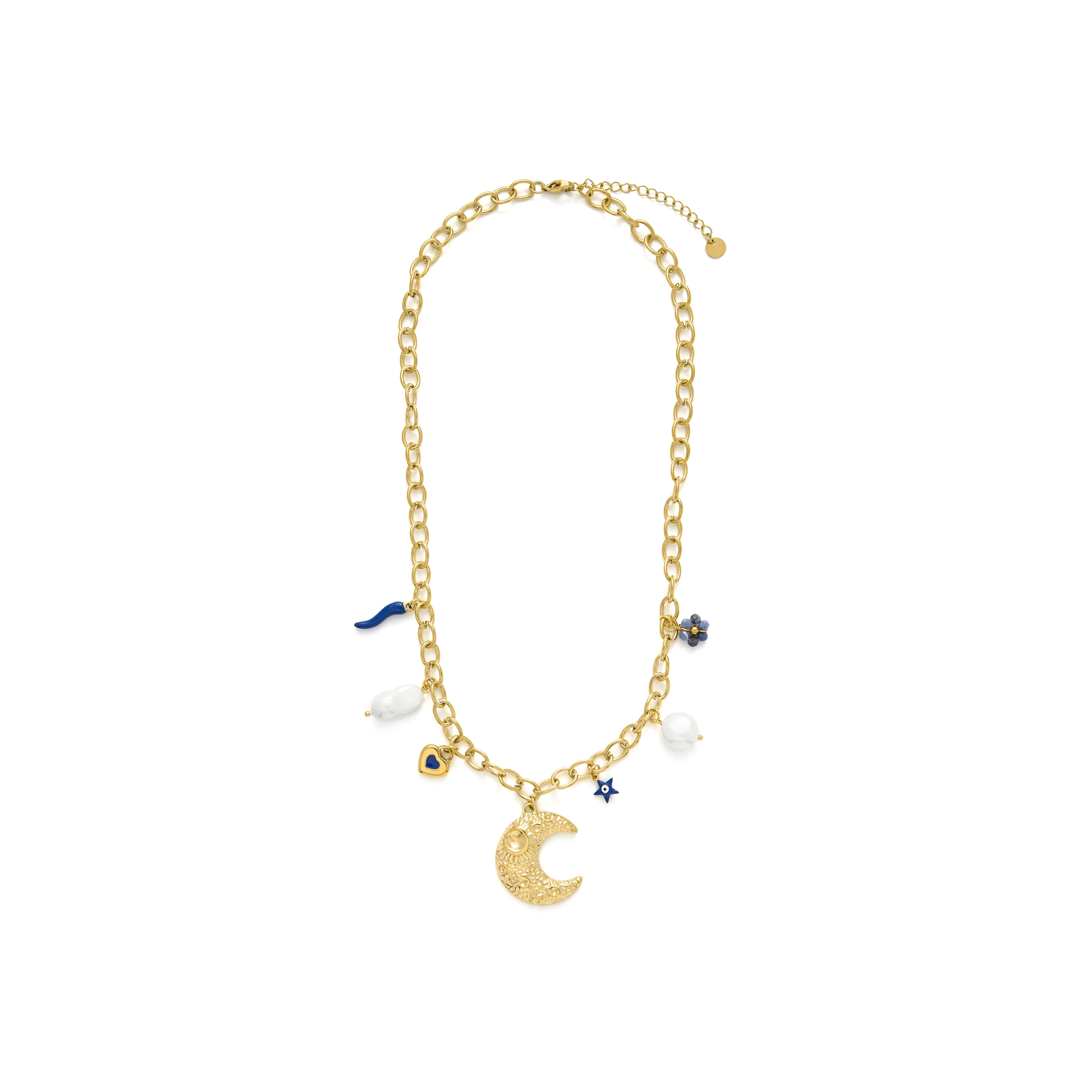 Collar de Lacado Azul acabado en oro amarillo 18k - Lynou - Image 3