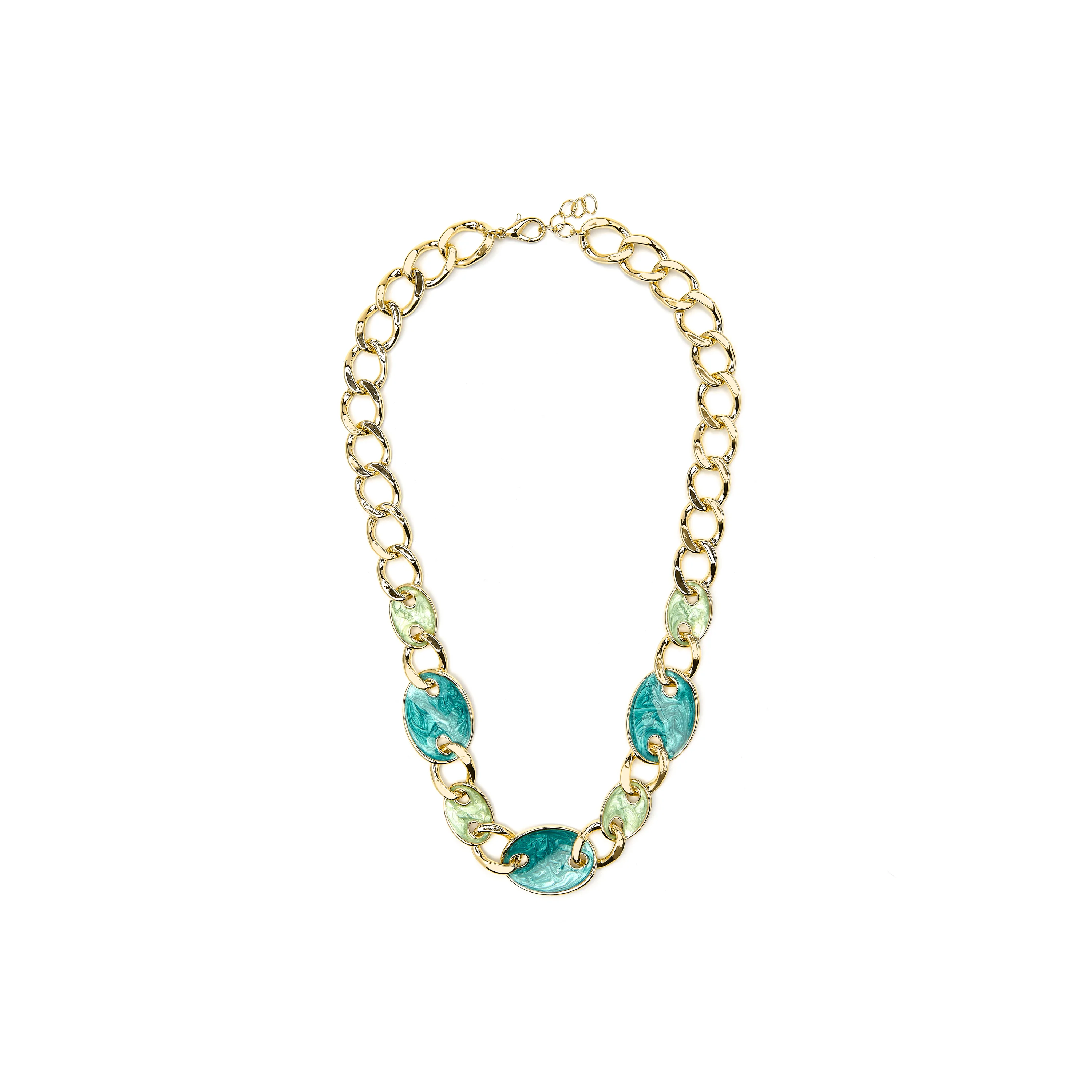 Collar acabado oro amarillo de 18k y Lacado Azul - Makan - Image 3