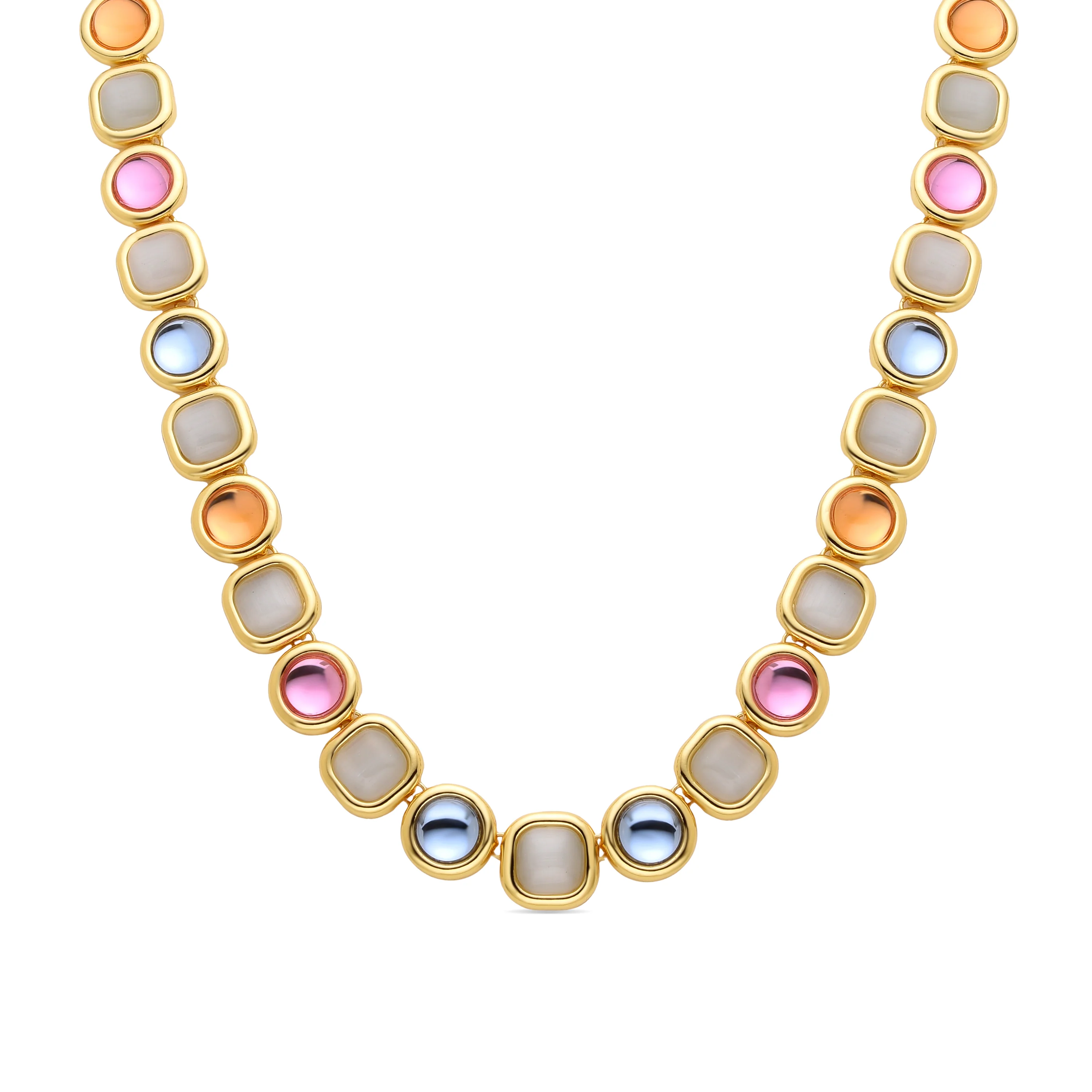 Collar de Cristal Multicolor acabado en oro amarillo 18K - Mantis
