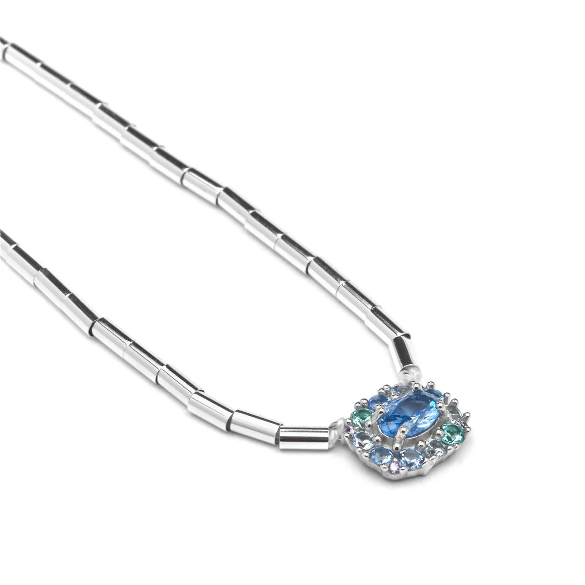 Collar Mezay Plata de Ley 925 - Mezay AZUL - Image 3