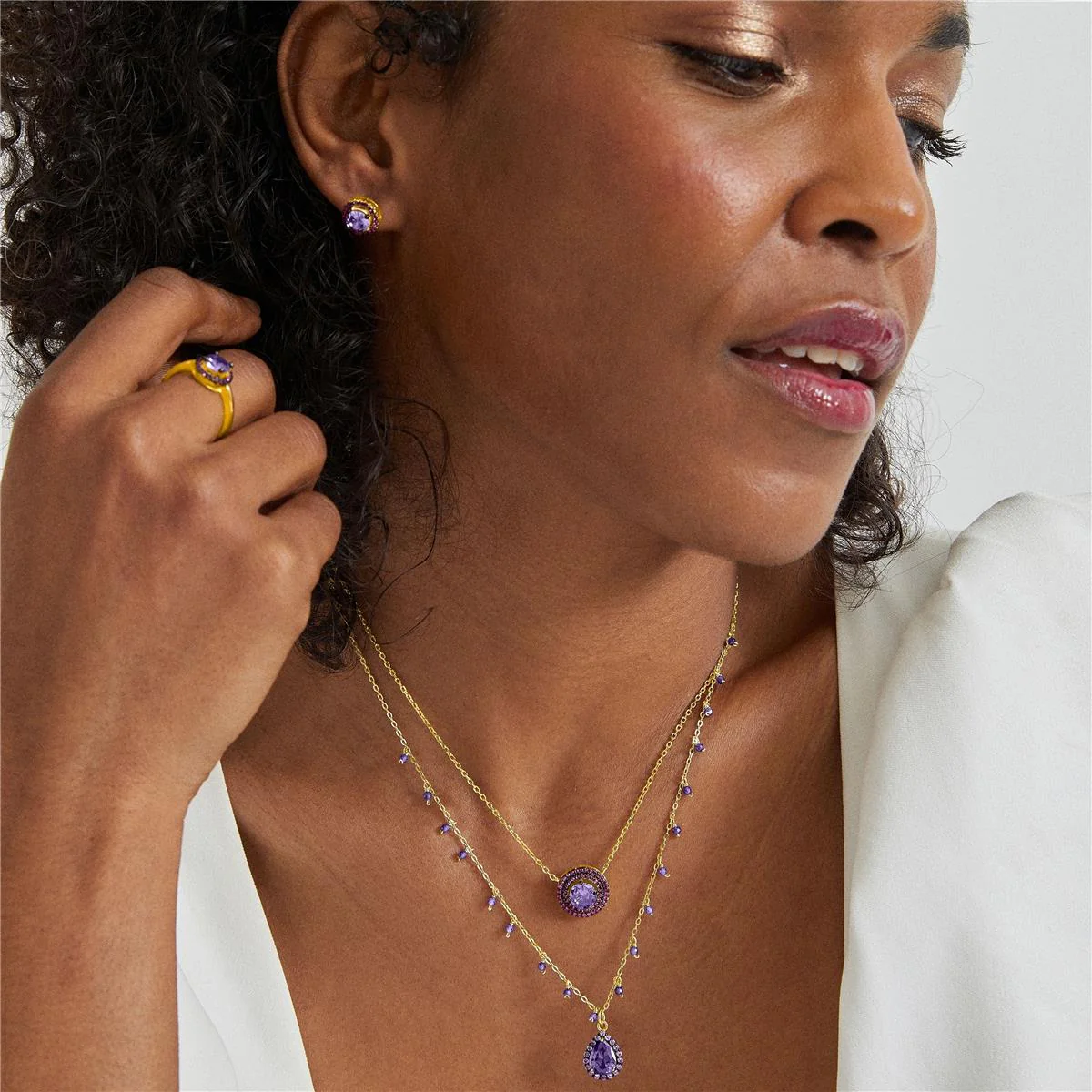 Collar Mion Plata De Ley 925 - Mion MORADO - Image 2