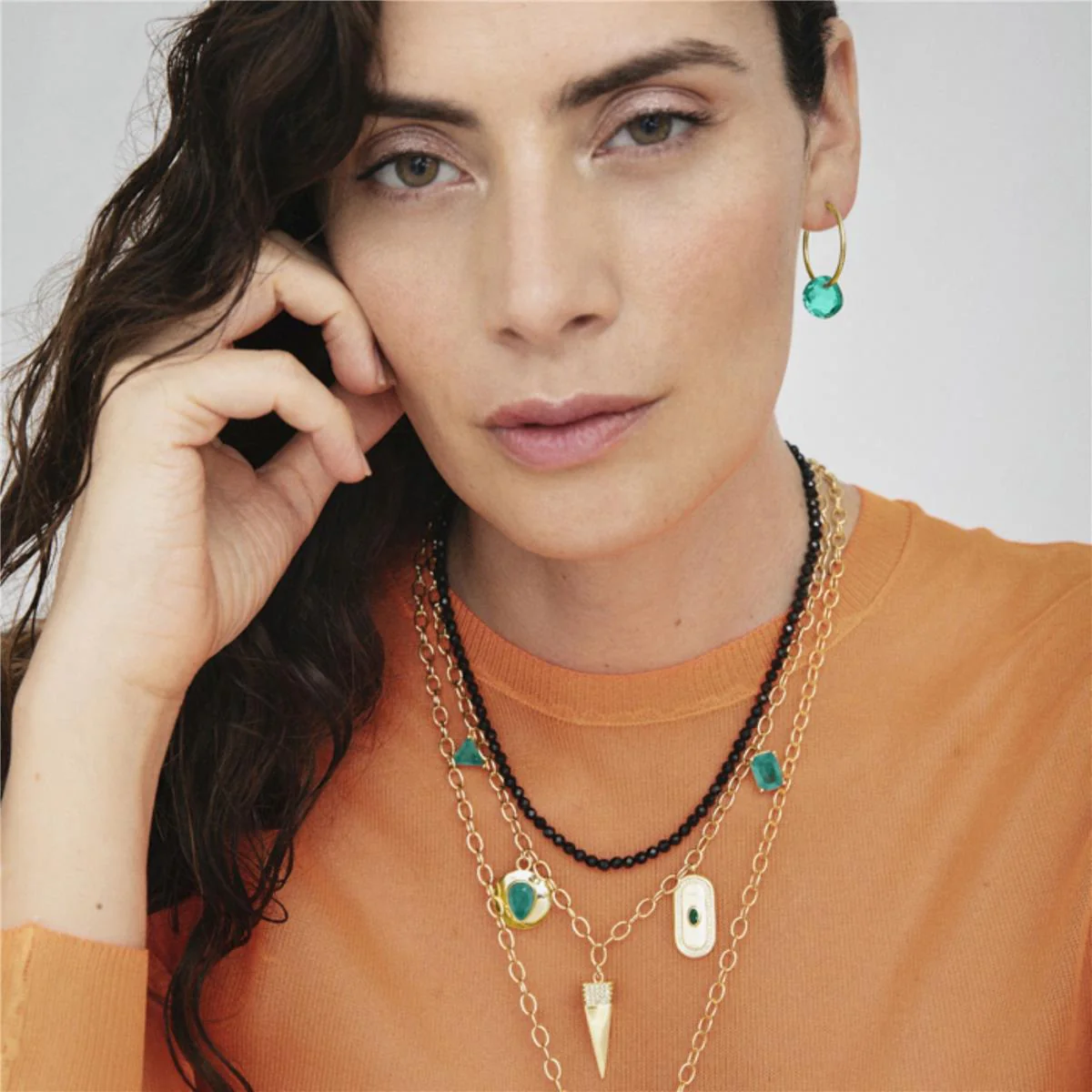 Collar Mirin acabado en Oro Amarillo de 18 Kts - Mirin VERDE - Image 3