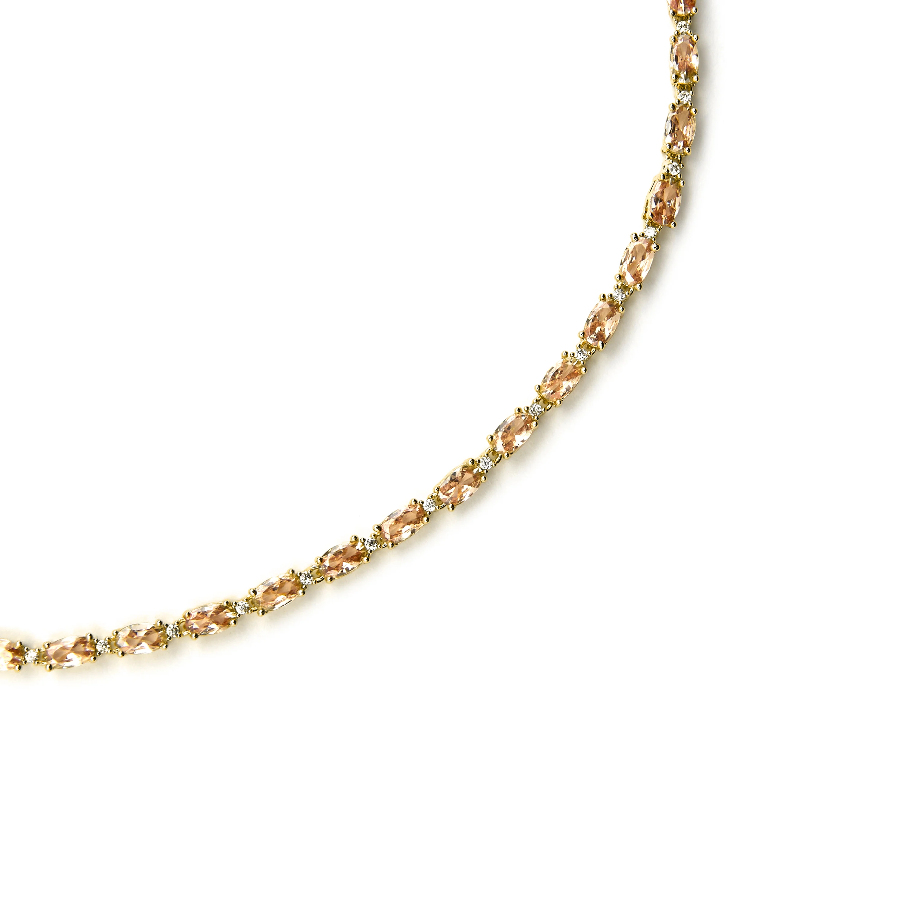Collar de Plata de Ley 925 y Circonita Champagne acabado oro 18k - Morilda - Image 4