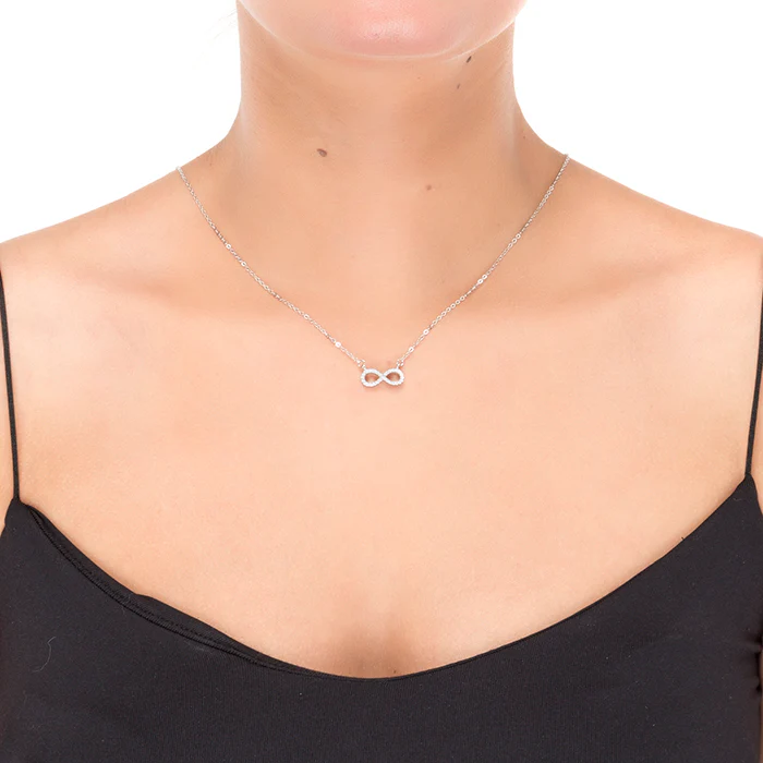 Collar de Plata de Ley 925 con Circonita Brillante acabado en rodio - Munthir - Image 2