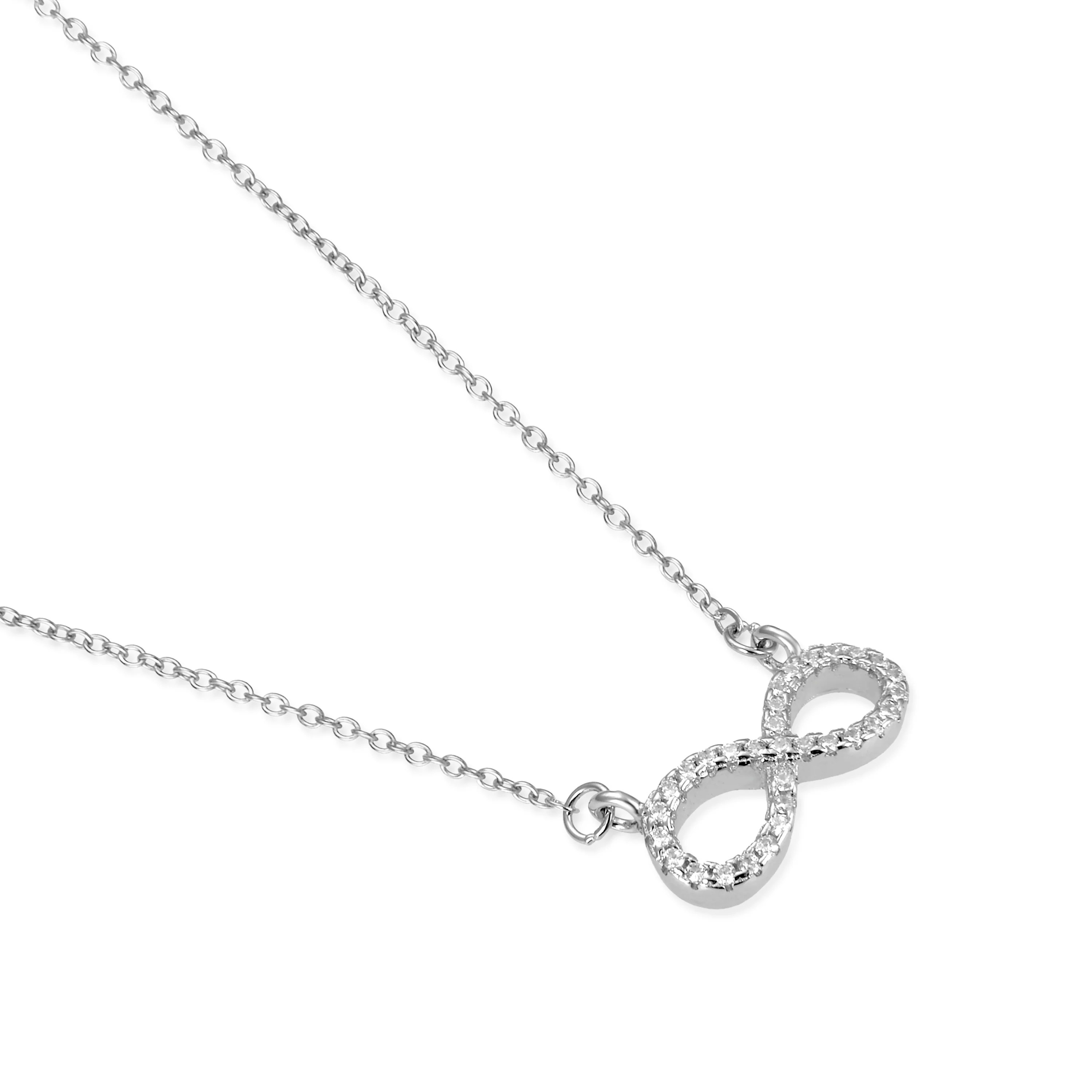 Collar de Plata de Ley 925 con Circonita Brillante acabado en rodio - Munthir - Image 4