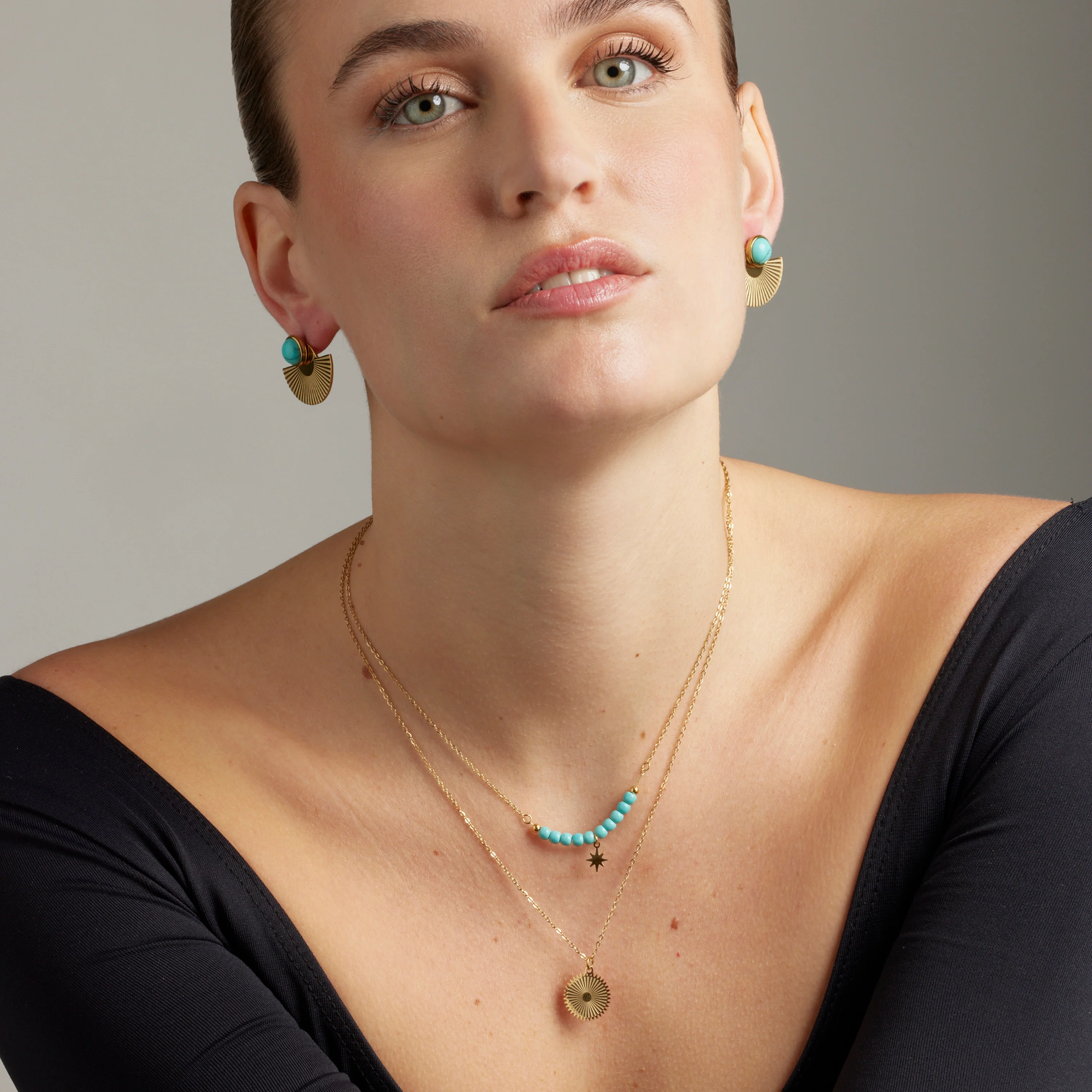 Collar de Turquesa acabado en oro amarillo 18K- Nanra - Image 2
