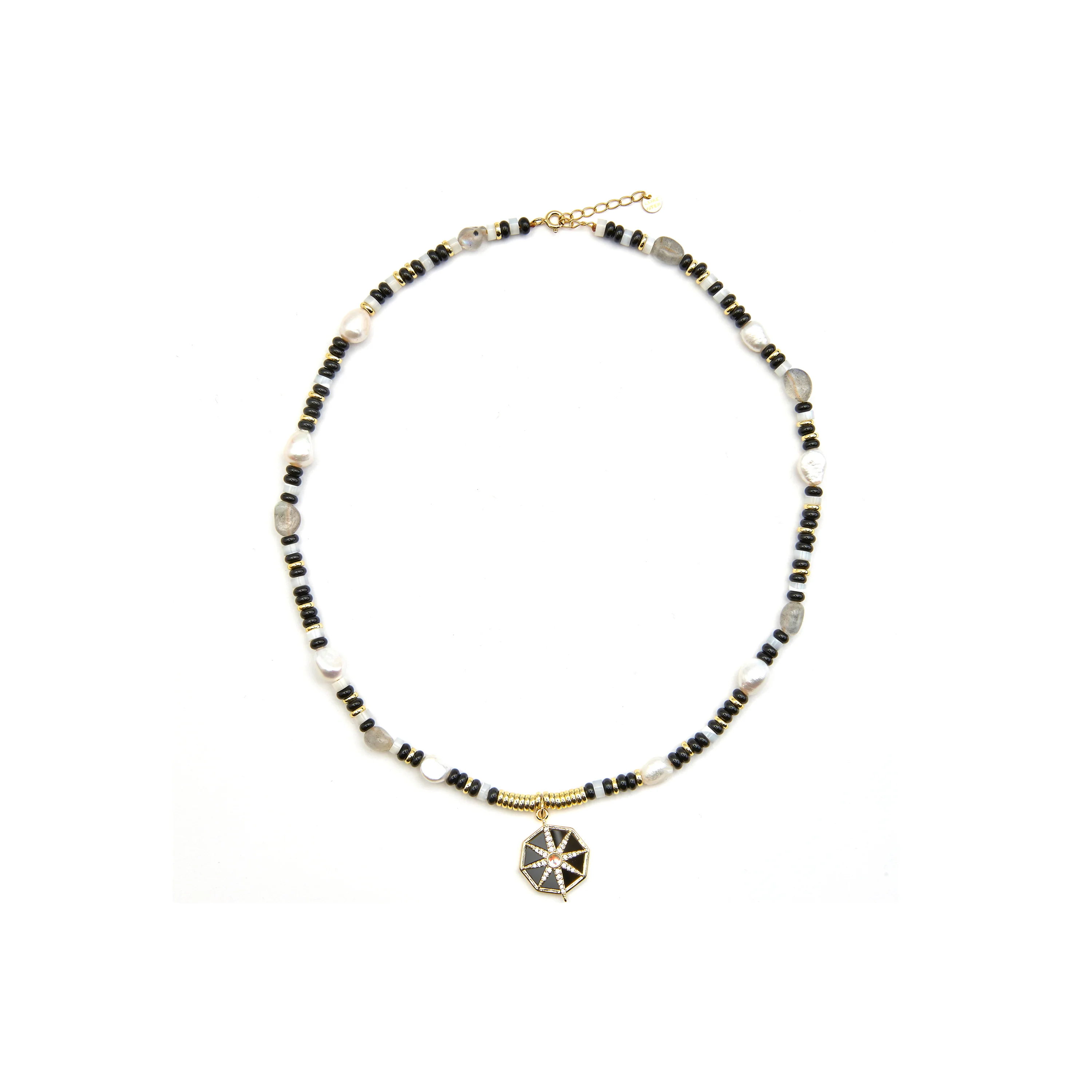 Collar de Plata de Ley 925 y Onix acabado oro 18k - Nanys - Image 3