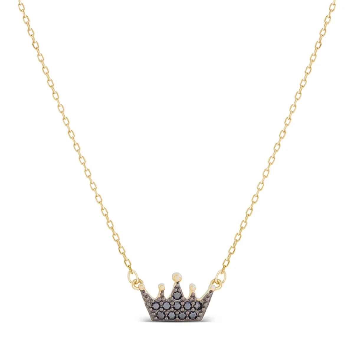 Collar Napenda Plata, O. Amarillo y Cz Ónix - Napenda NEGRO