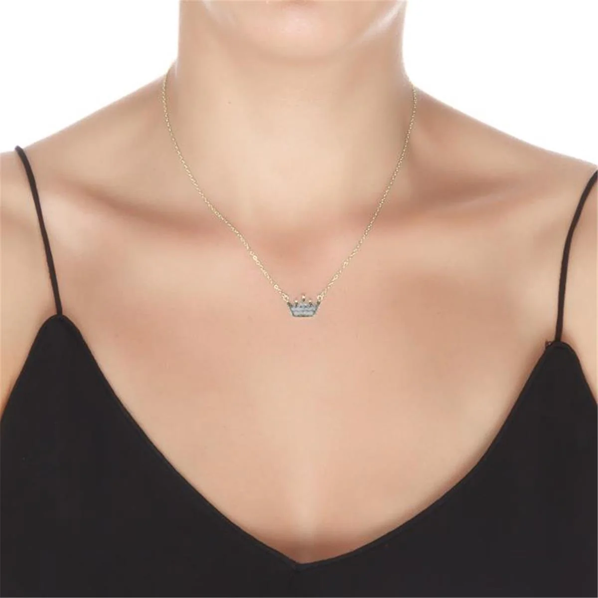 Collar Napenda Plata, O. Amarillo y Cz Ónix - Napenda NEGRO - Image 2