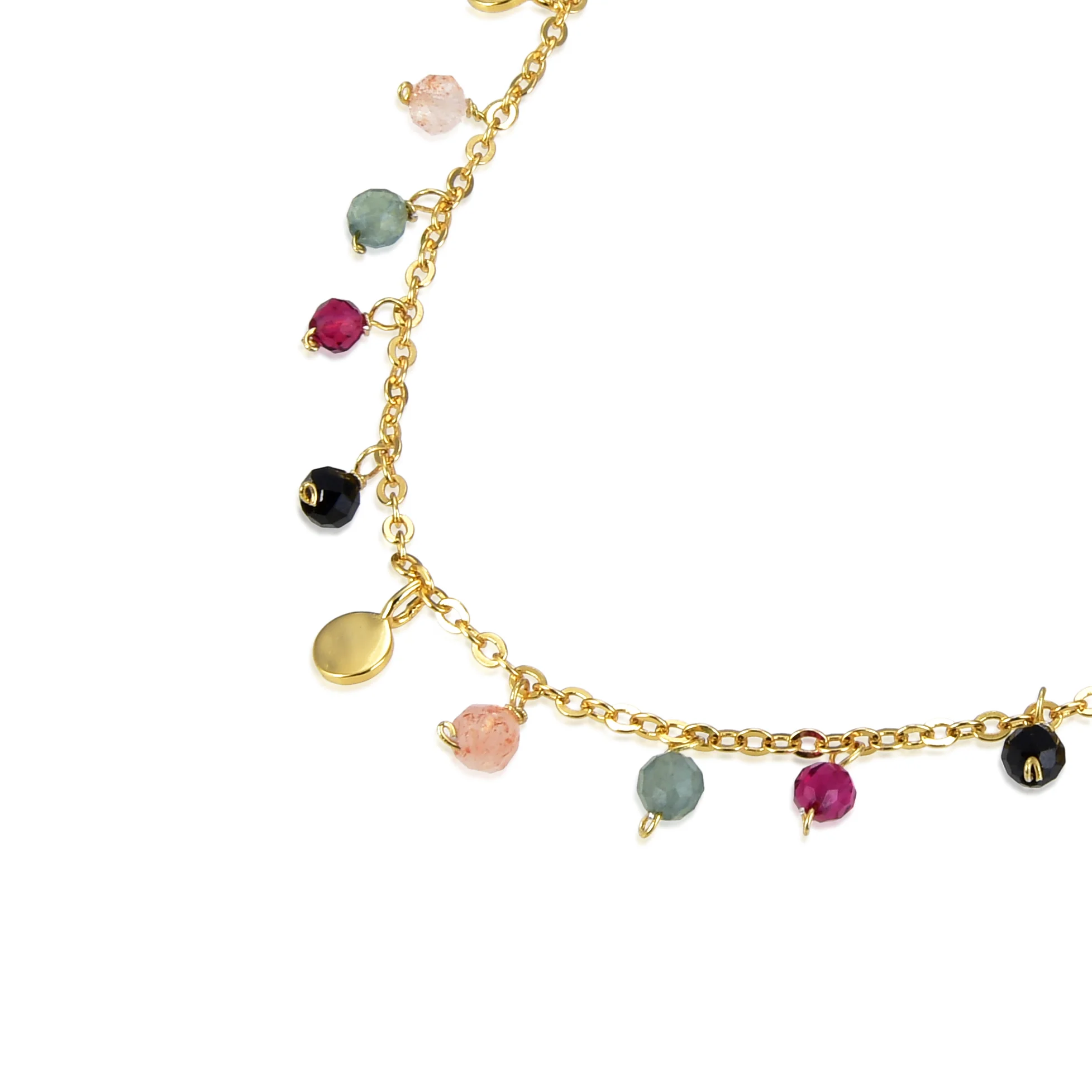 Collar de Plata de Ley 925 con Cristal Multicolor acabado en oro amarillo 18K - Natsad - Image 5