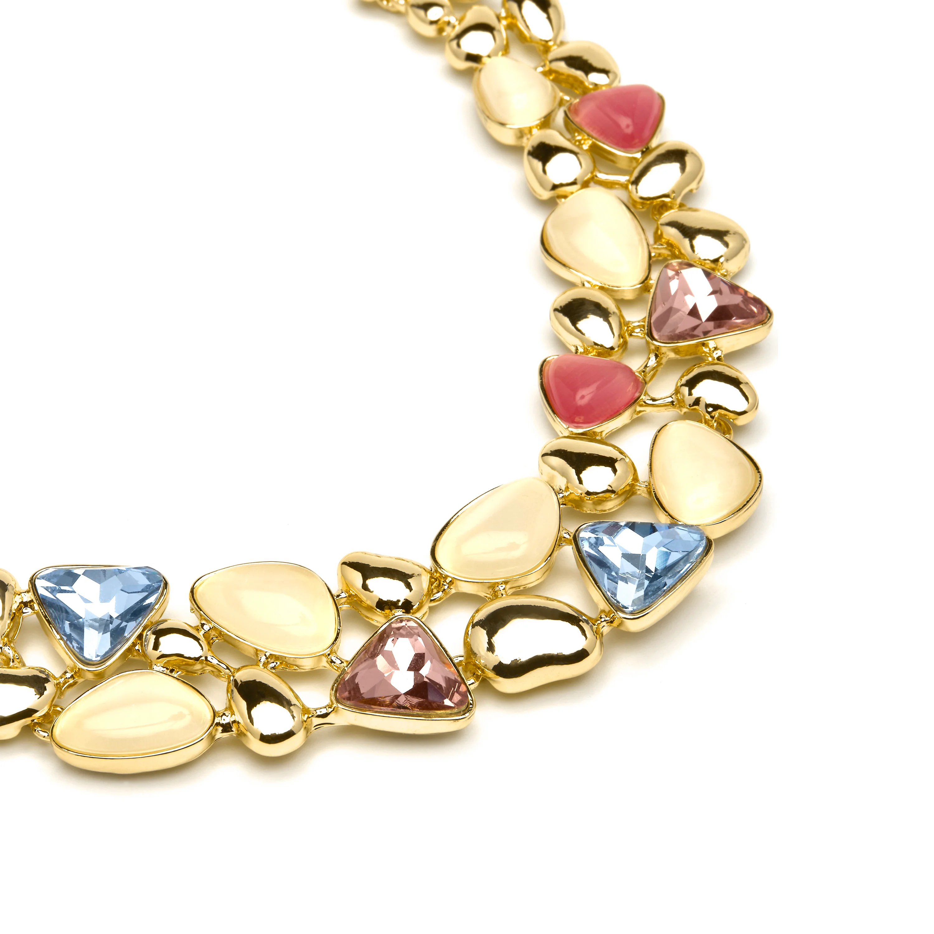 Collar acabado oro amarillo de 18k y Cristal Multicolor - Naxmo - Image 5