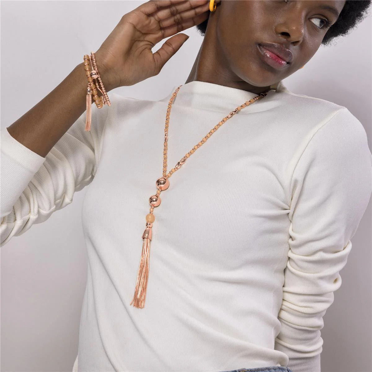 Collar Nereb acabado en oro amarillo 18K - Nereb NARANJA - Image 3
