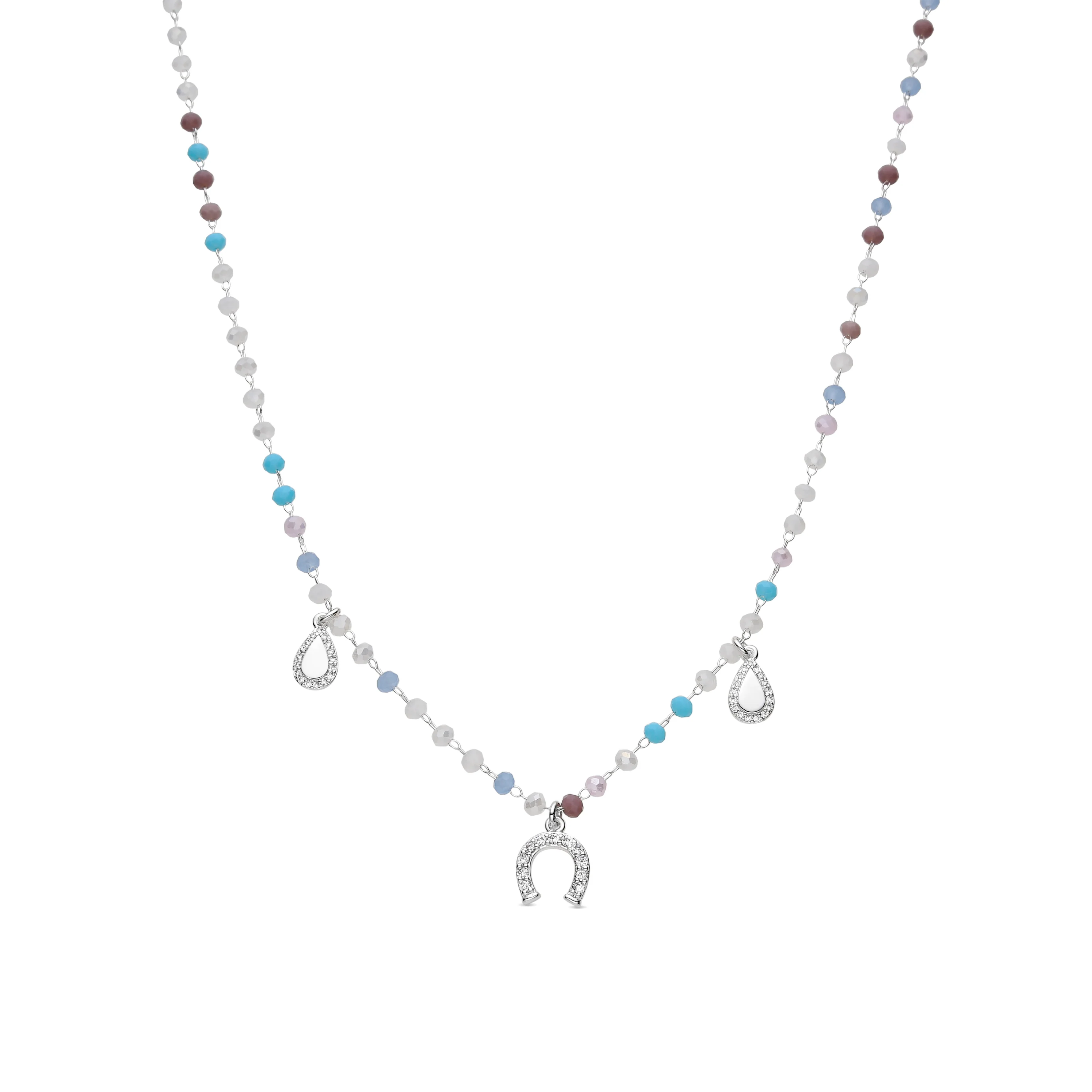 Collar de Plata de Ley 925 y Circonita Aguamarina acabado rodio - Neusne