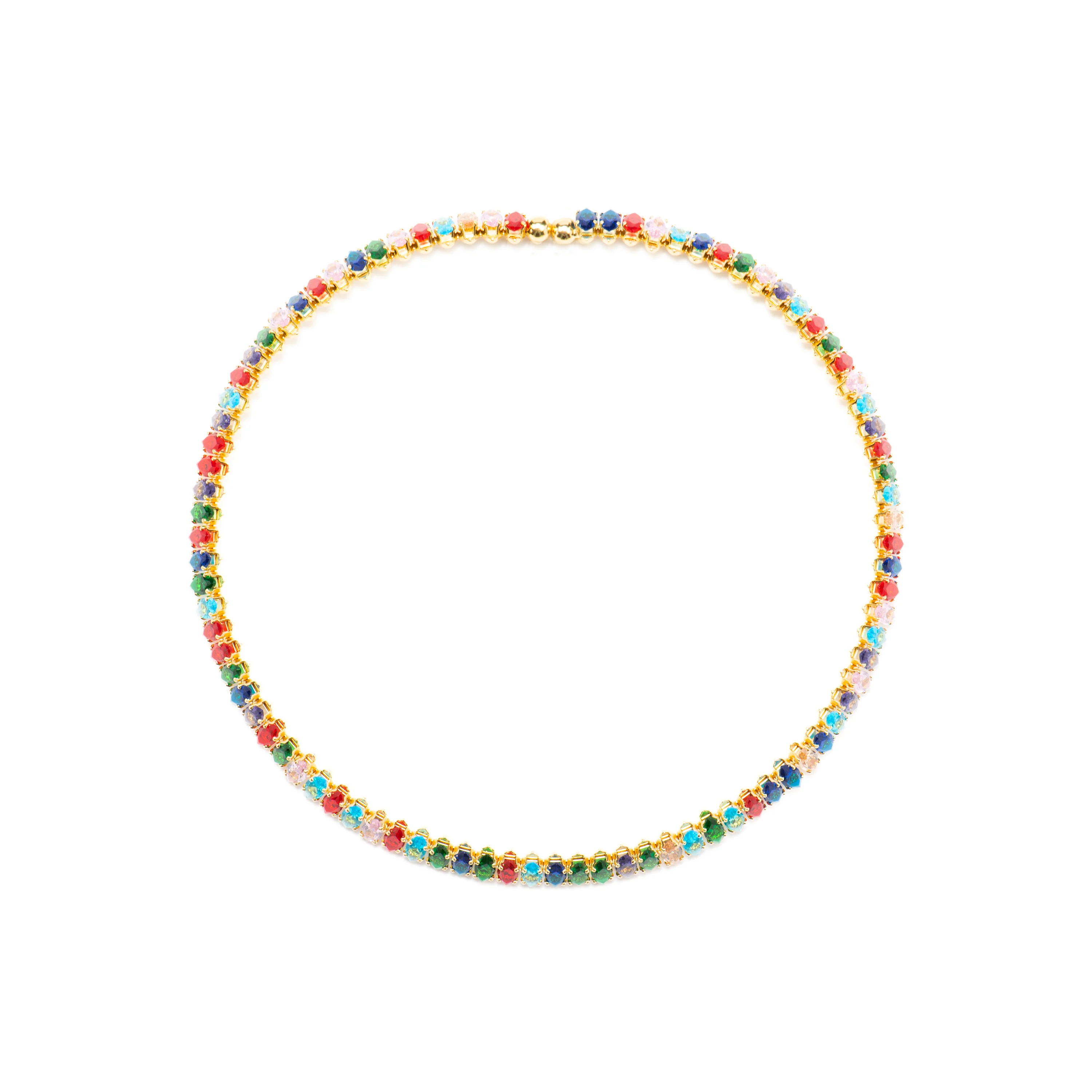 Collar con Cristal Multicolor acabado oro 18k - Nex - Image 3