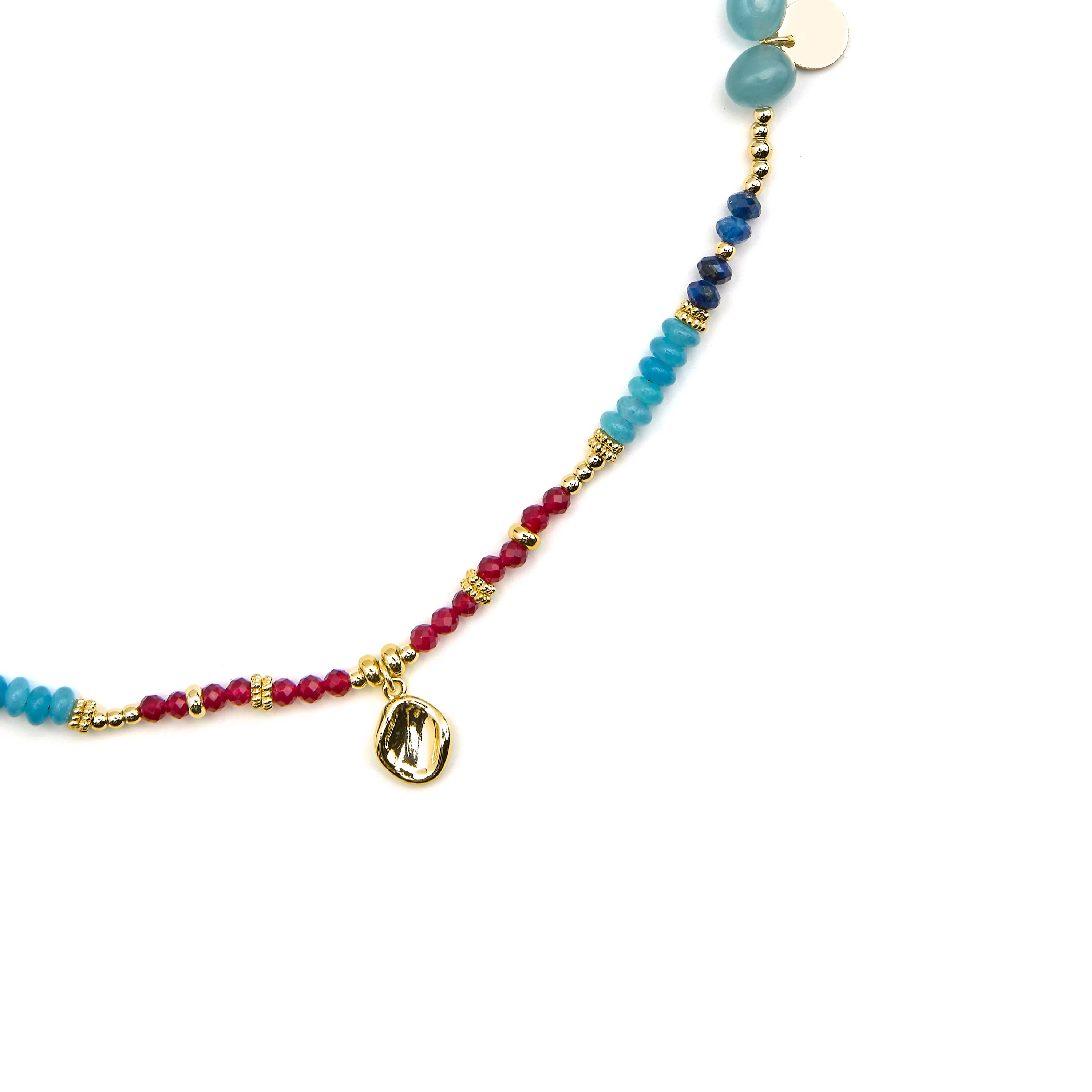 Collar con Cristal Multicolor acabado oro 18k - Ney - Image 5