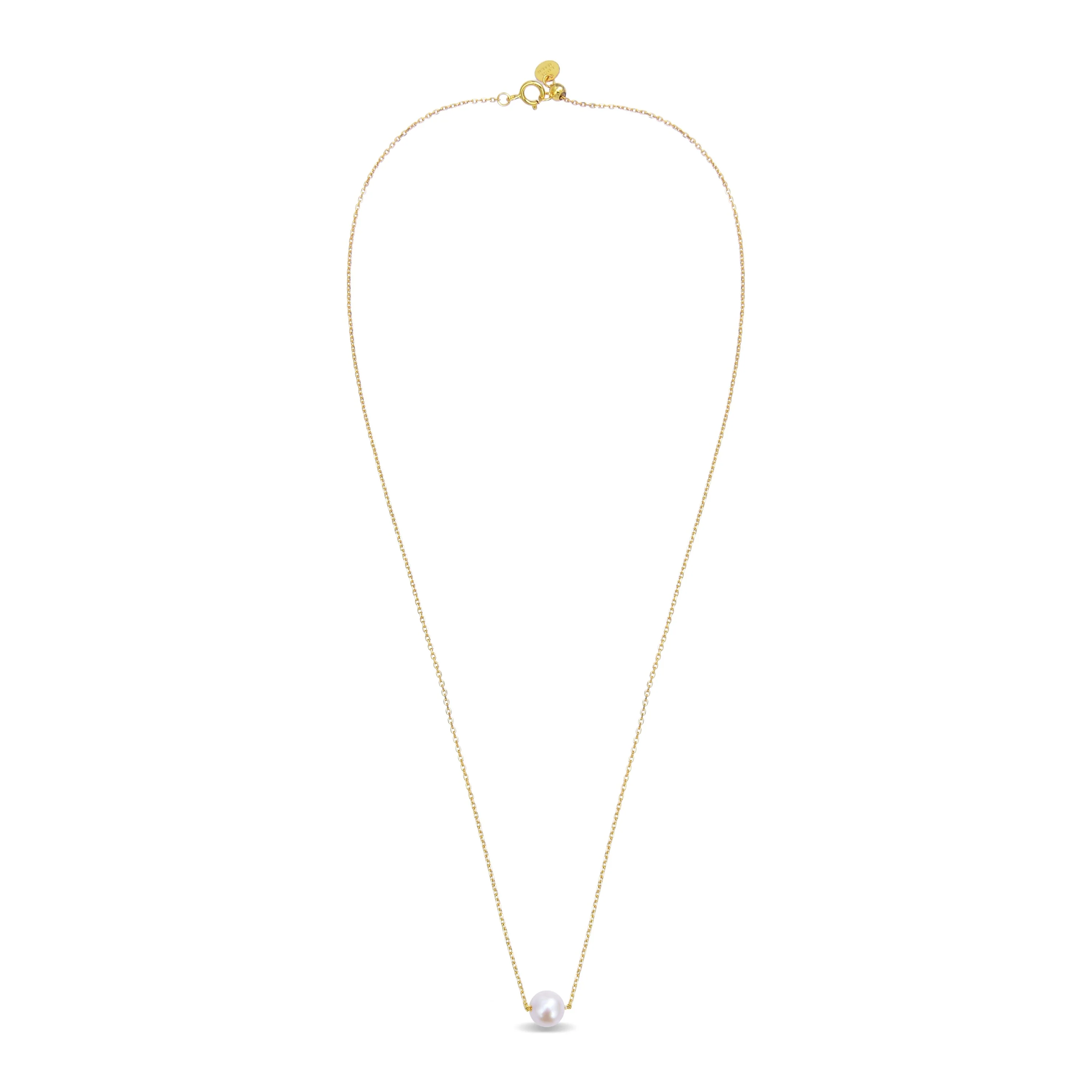 Collar de Plata de Ley 925 con Perla Blanca acabado en oro amarillo de 18K - Sadah - Image 3