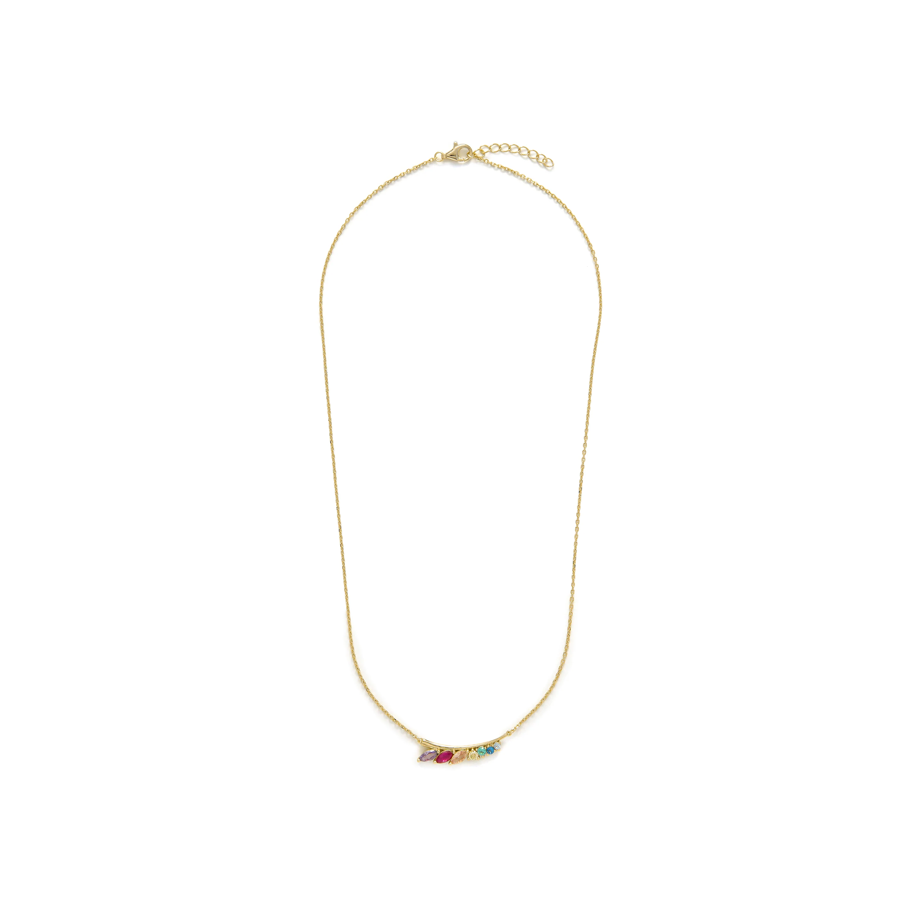 Collar de Plata de Ley 925 y Circonita Multicolor acabado en oro amarillo 18k - Nikon - Image 3