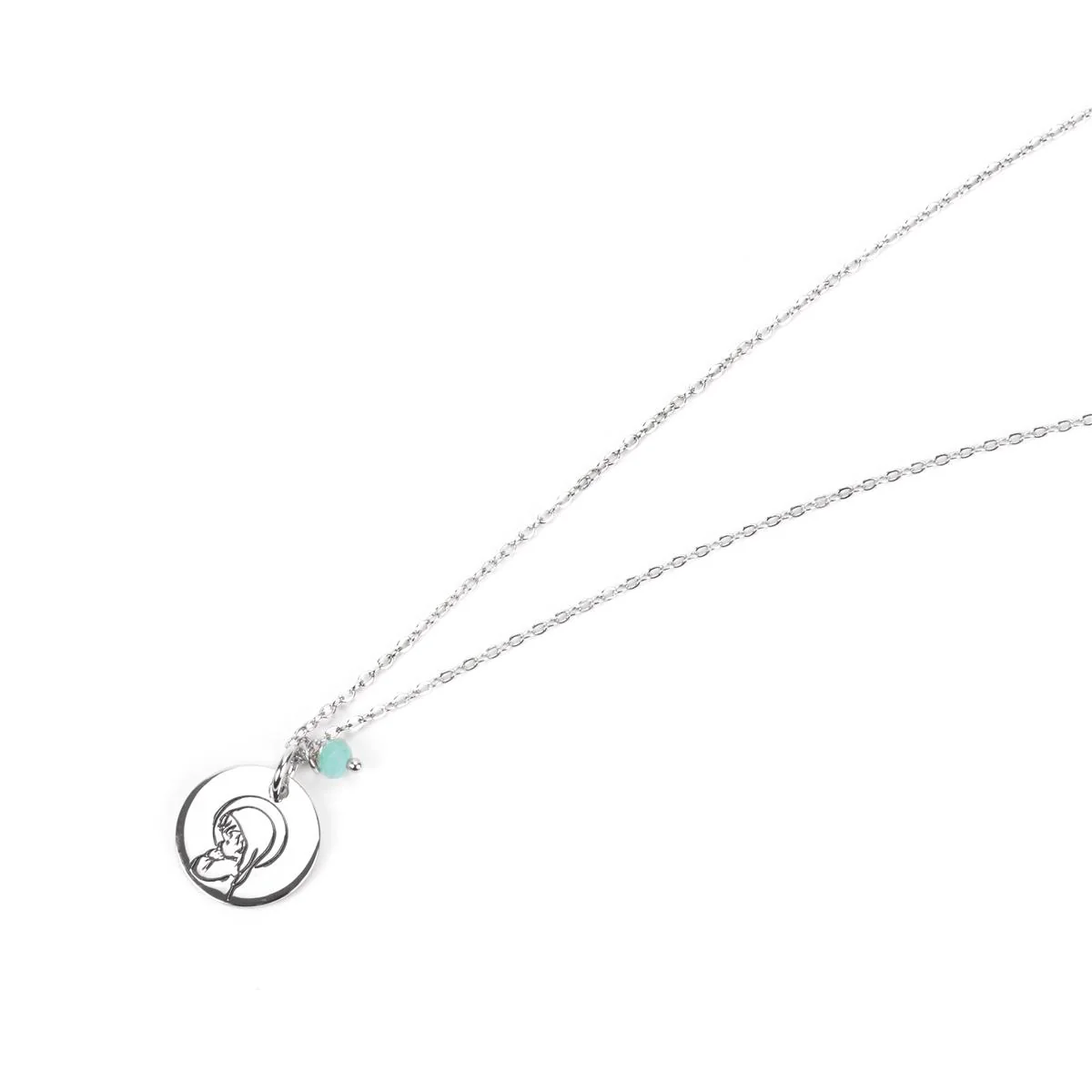Collar Niña Plata de Ley 925 - Niña AZUL - Image 3