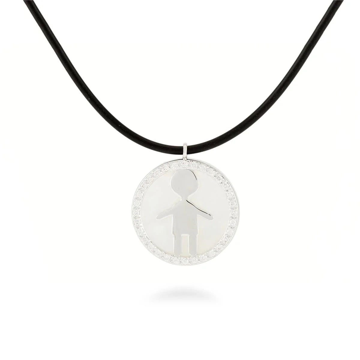 Collar Niño acabado en Rodio - Niño BLANCO