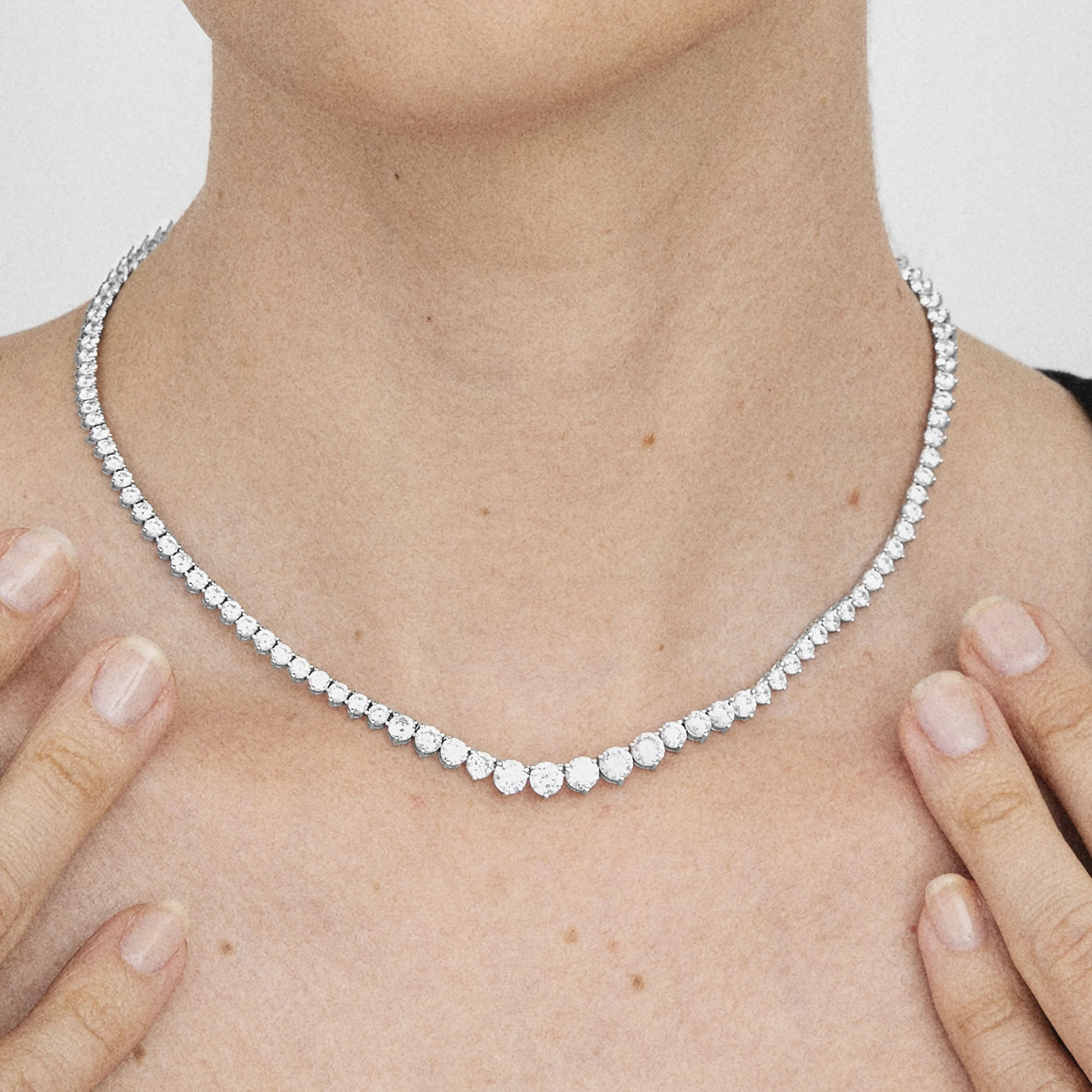 Collar de Plata de Ley 925 con Circonita Brillante acabado en rodio - Niriel - Image 4