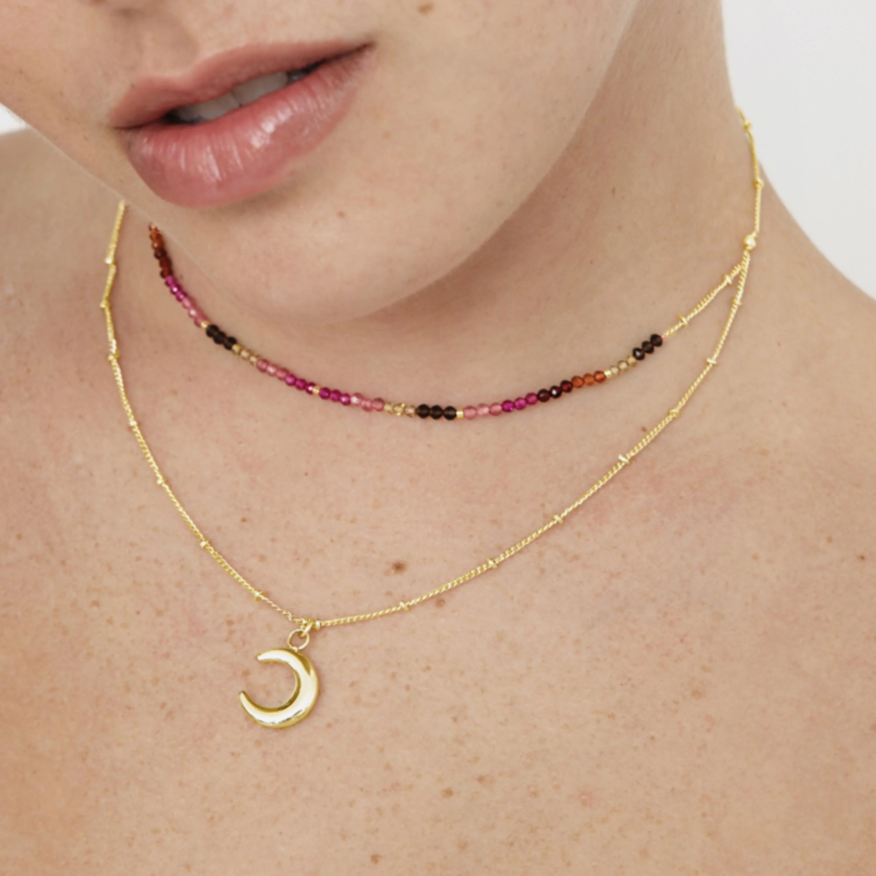 Collar de Cristal Multicolor acabado en oro amarillo 18K - Noko - Image 3
