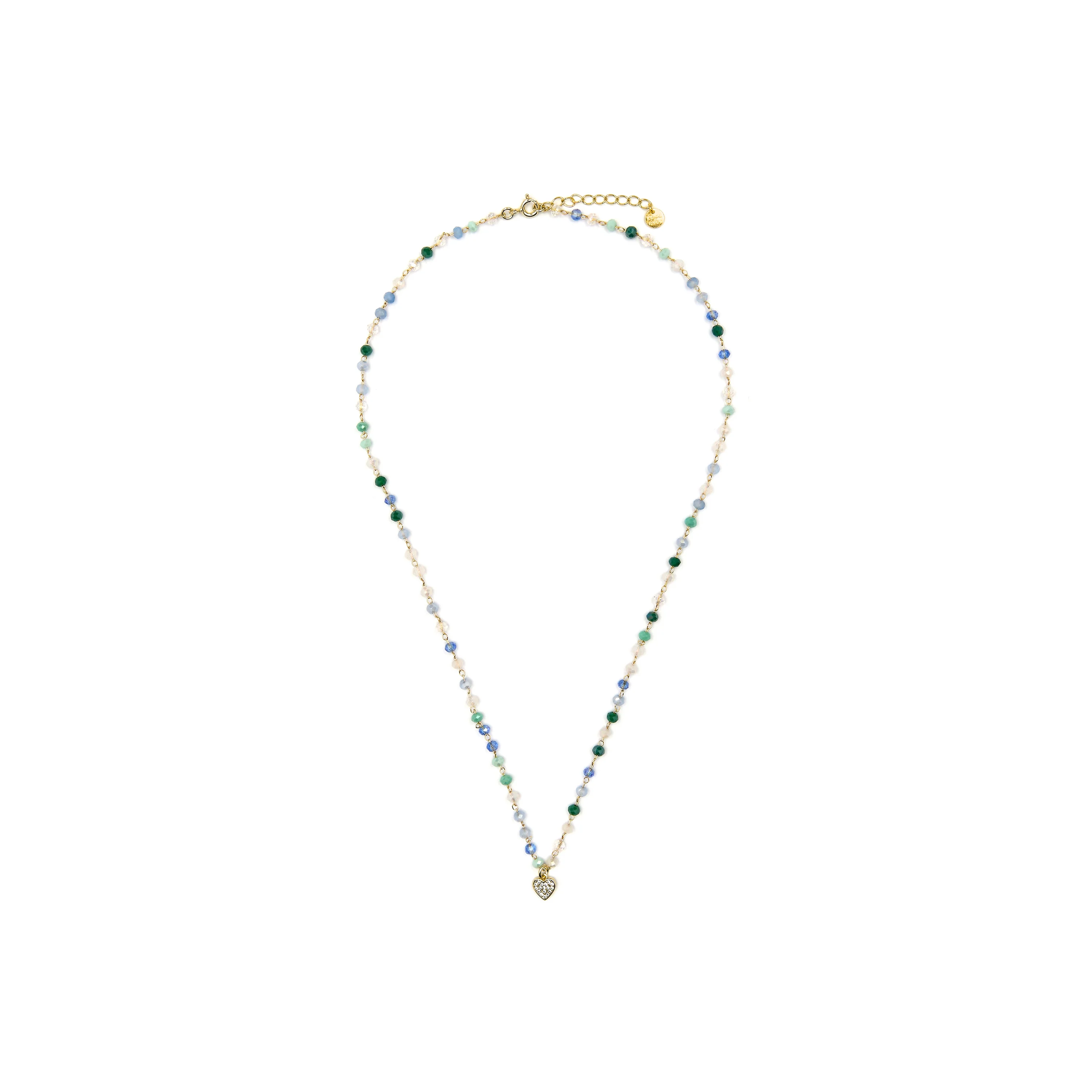 Collar de Plata de Ley 925 y Cristal Multicolor acabado oro amarillo de 18k - Caram - Image 3