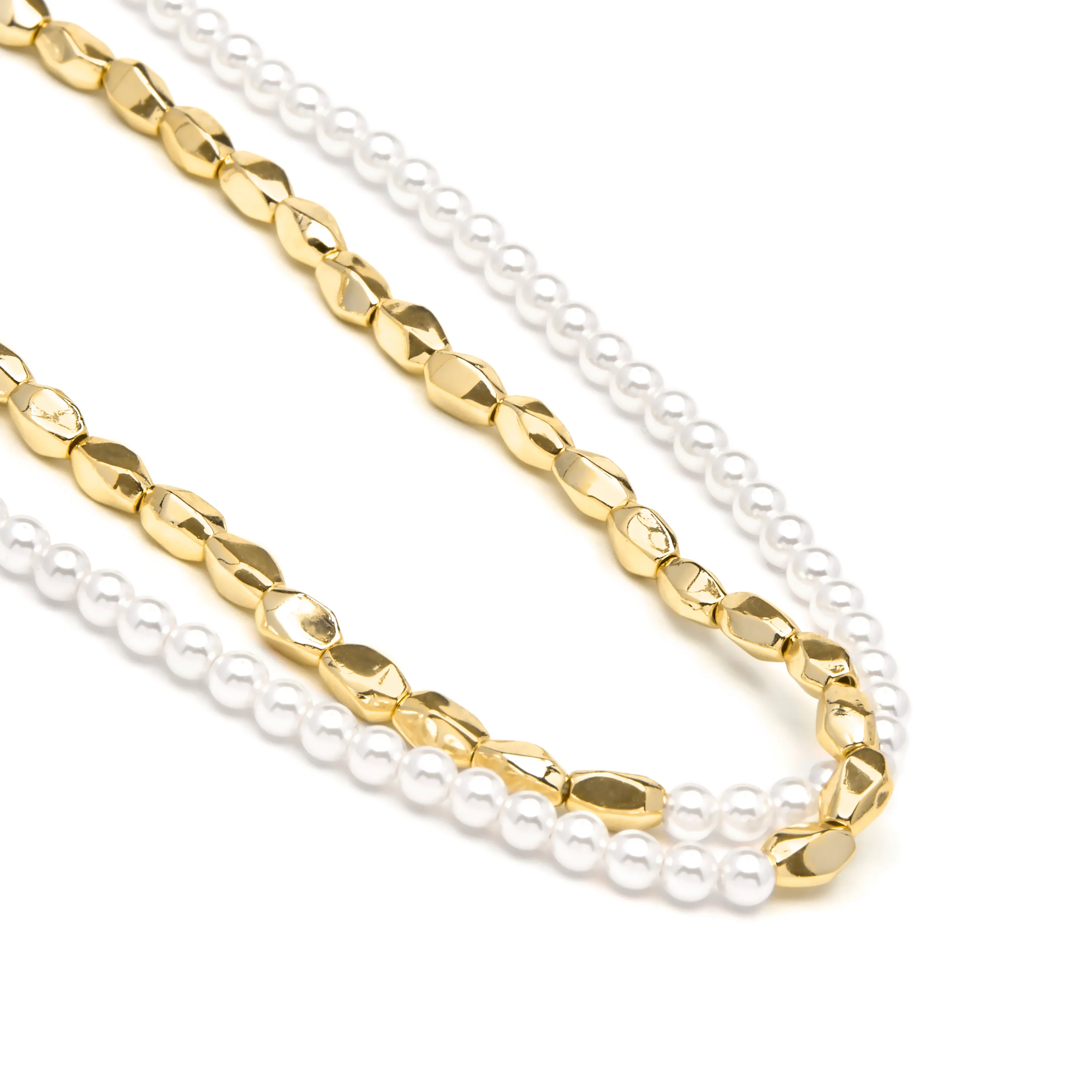 Collar de Plata de Ley 925 y Perla Blanca acabado oro amarillo de 18k - Noma - Image 5
