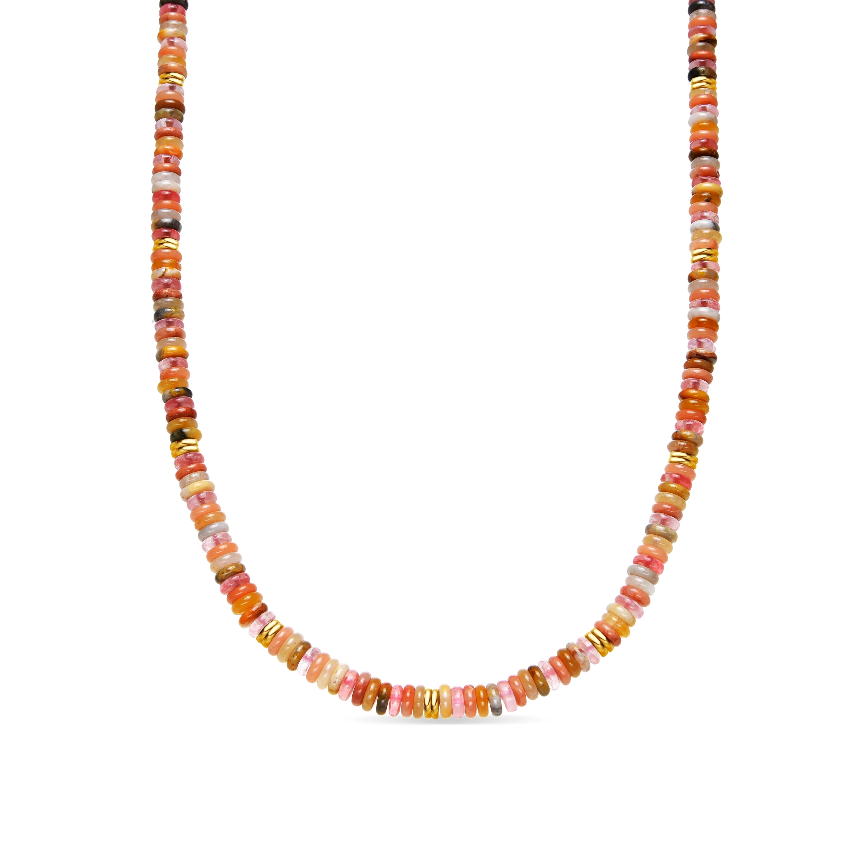 Collar acabado oro amarillo de 18k y Multicolor Piedra Natural - Onisu
