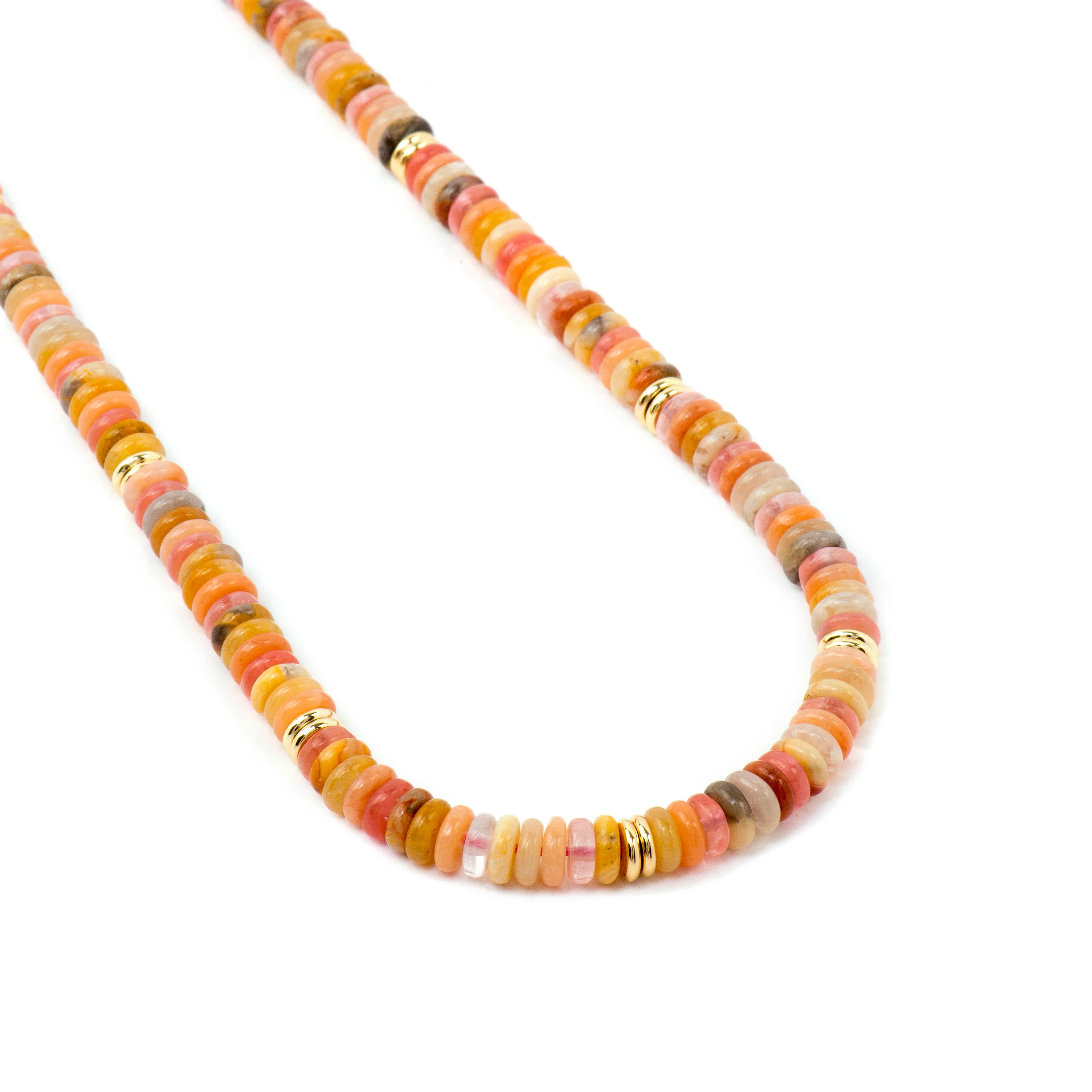 Collar acabado oro amarillo de 18k y Multicolor Piedra Natural - Onisu - Image 5