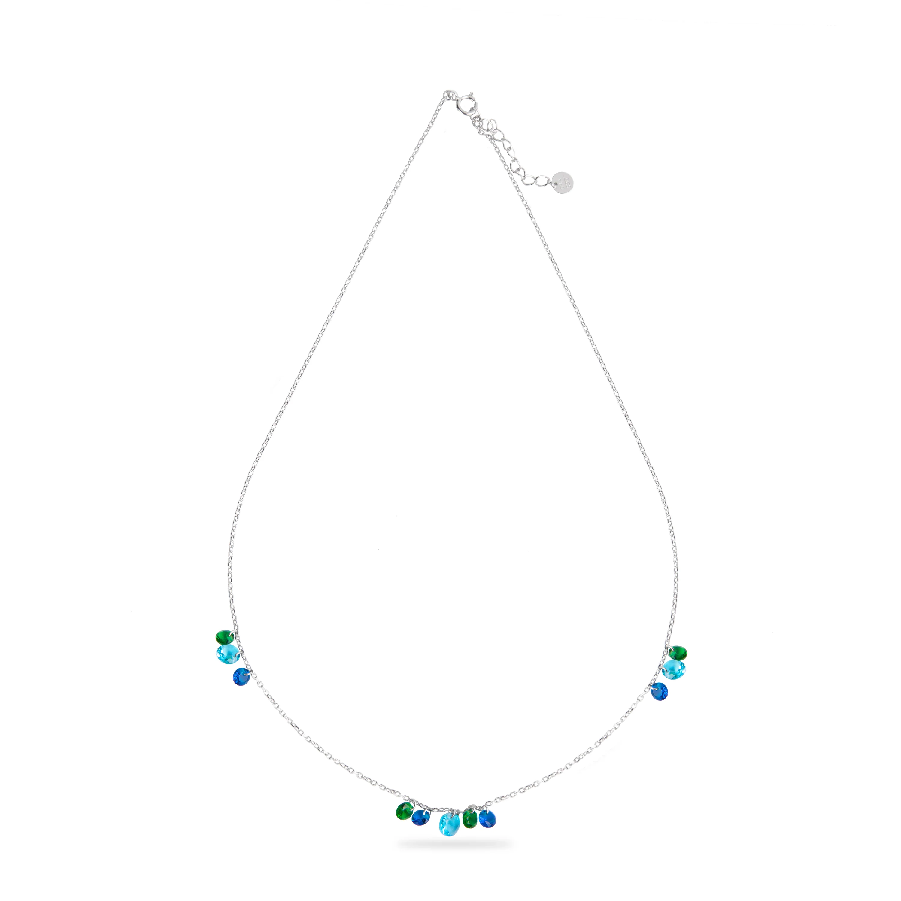 Collar de Plata de Ley 925 con Circonita Multicolor acabado en rodio - Onxo - Image 3
