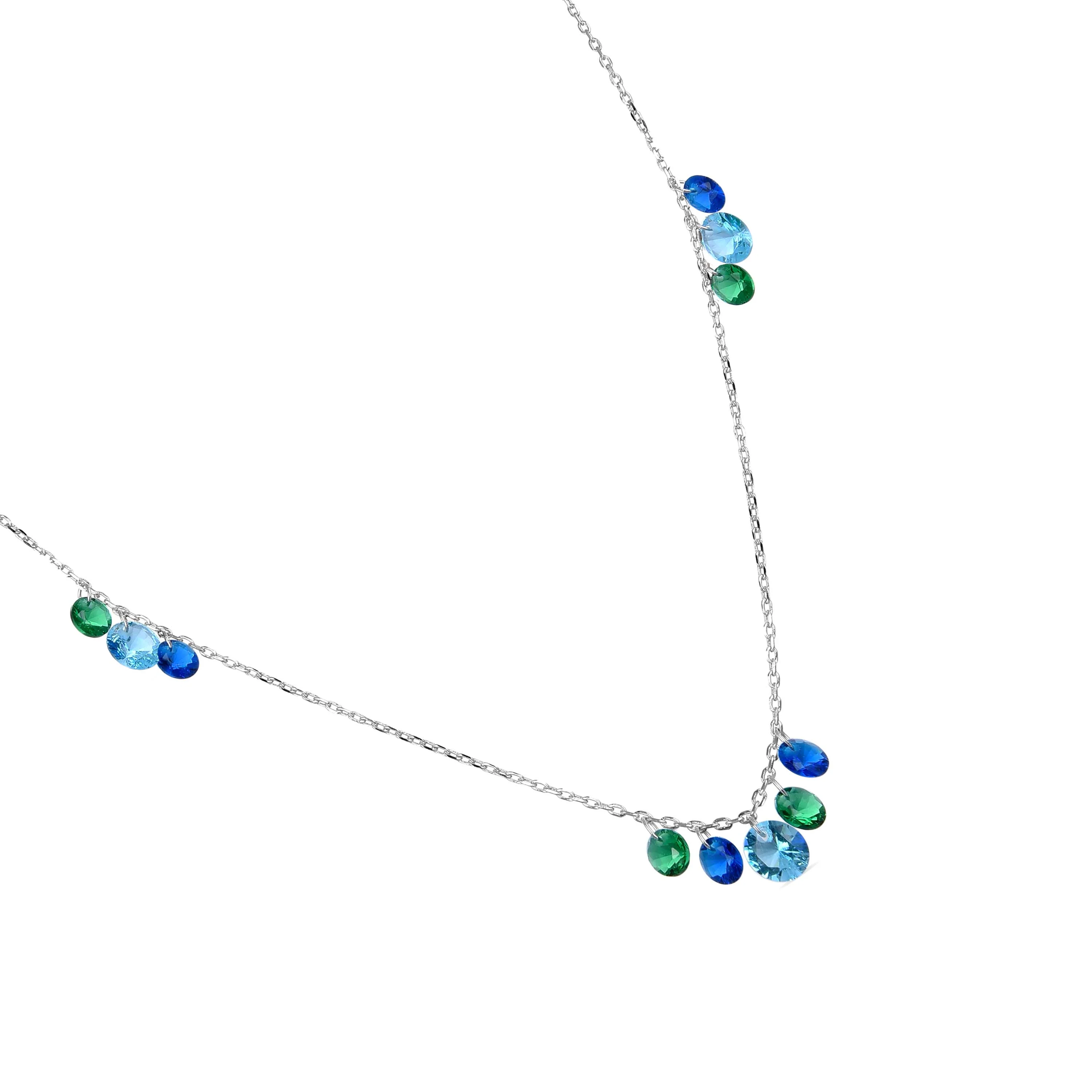 Collar de Plata de Ley 925 con Circonita Multicolor acabado en rodio - Onxo - Image 5