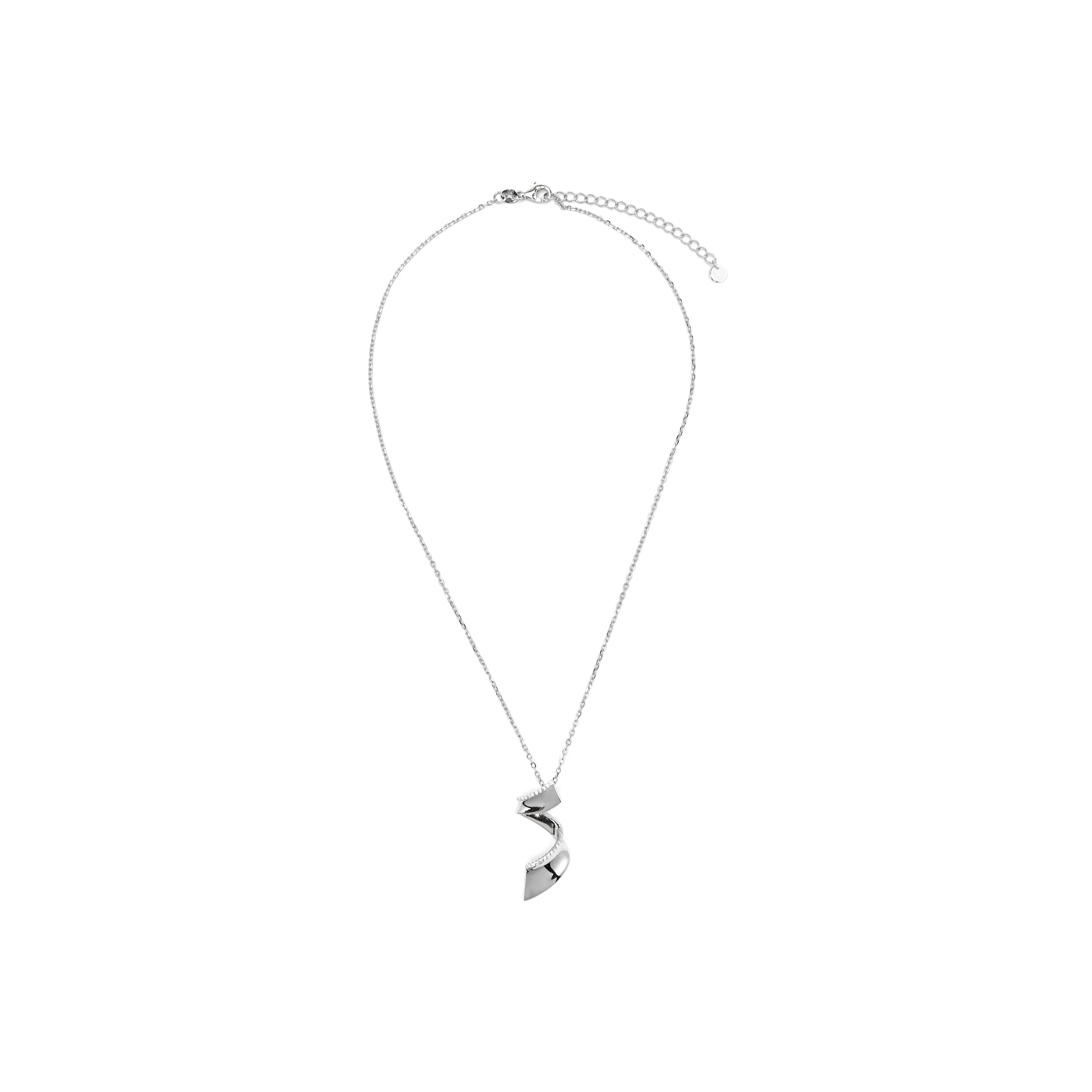Collar de Plata de Ley 925 y Circonita Brillante acabado rodio - Orba - Image 3
