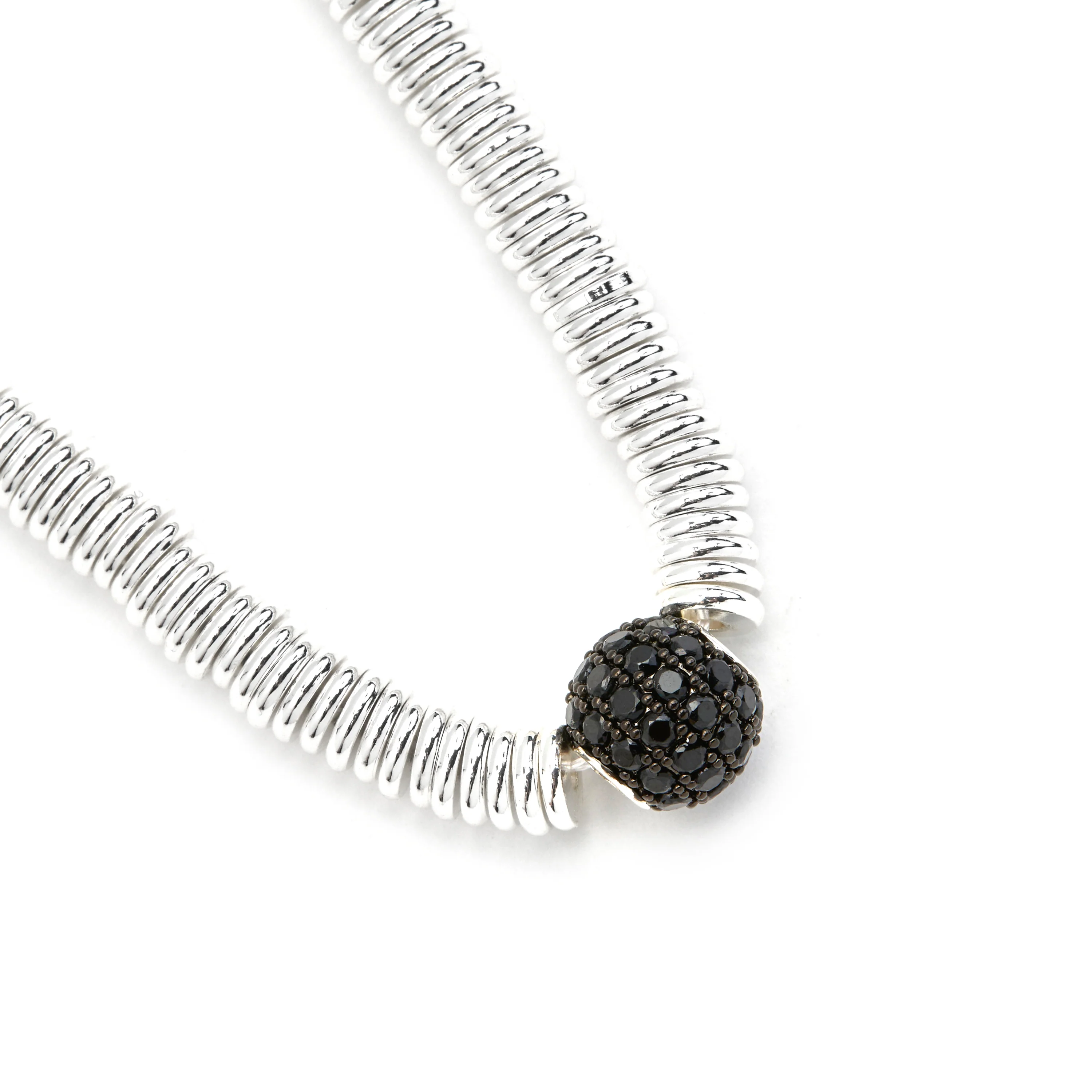 Collar de Plata de Ley 925 y Circonita Onix acabado en rodio - Orfi - Image 5