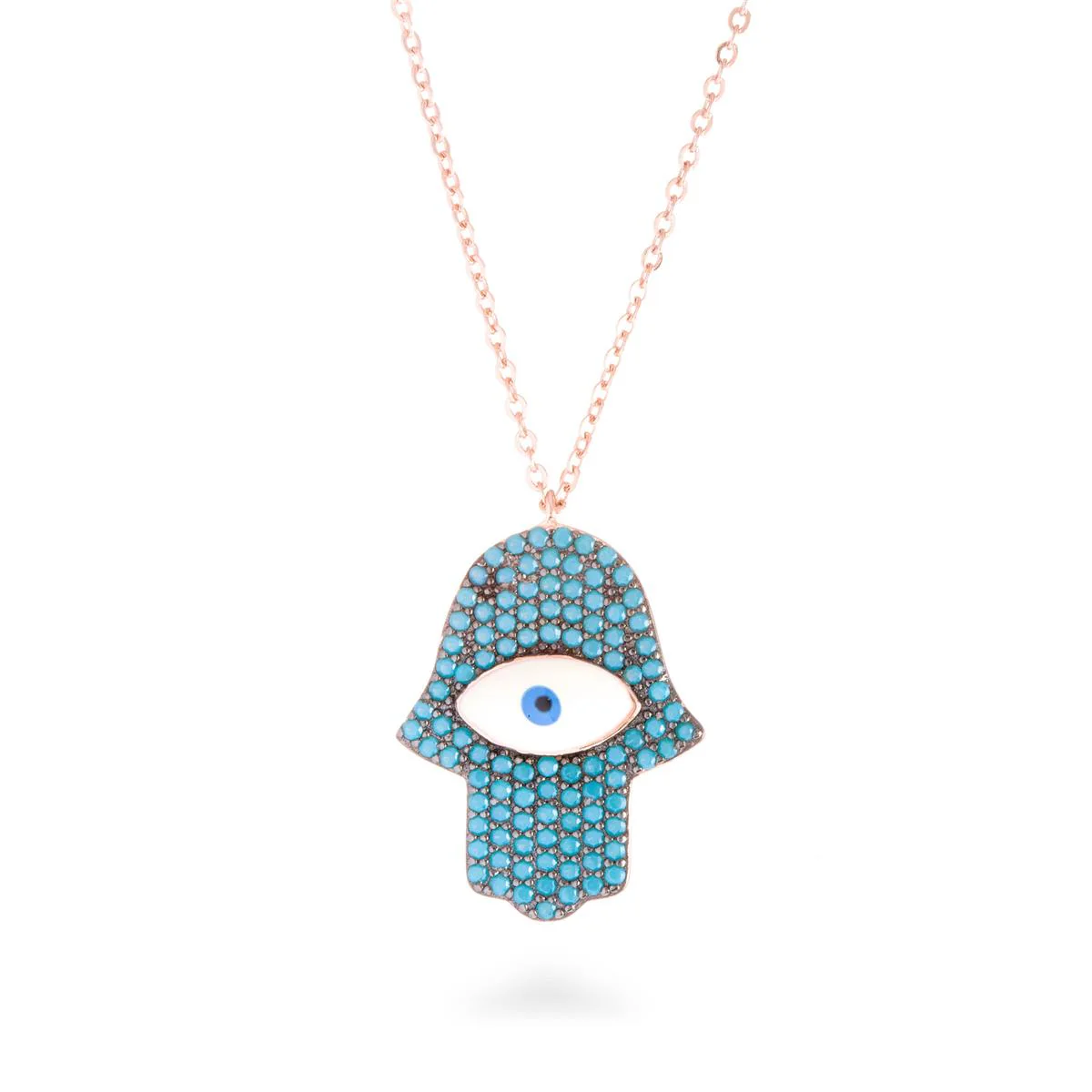 Colgante Orhyin Plata, Oro Rosa y Nano Turquesa - Orhyin AZUL