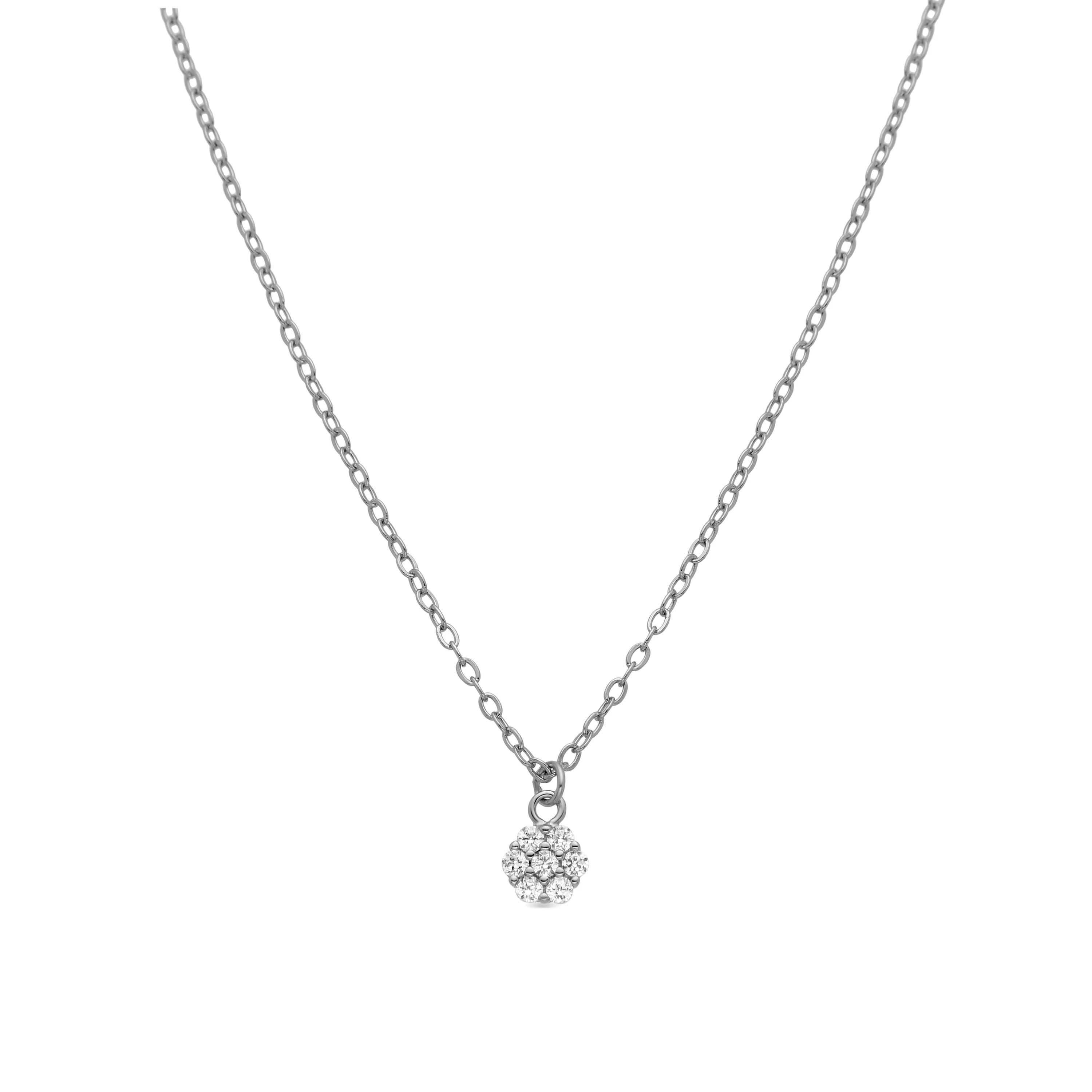 Collar de Plata de Ley 925 y Circonita Brillante acabado en rodio - Oris