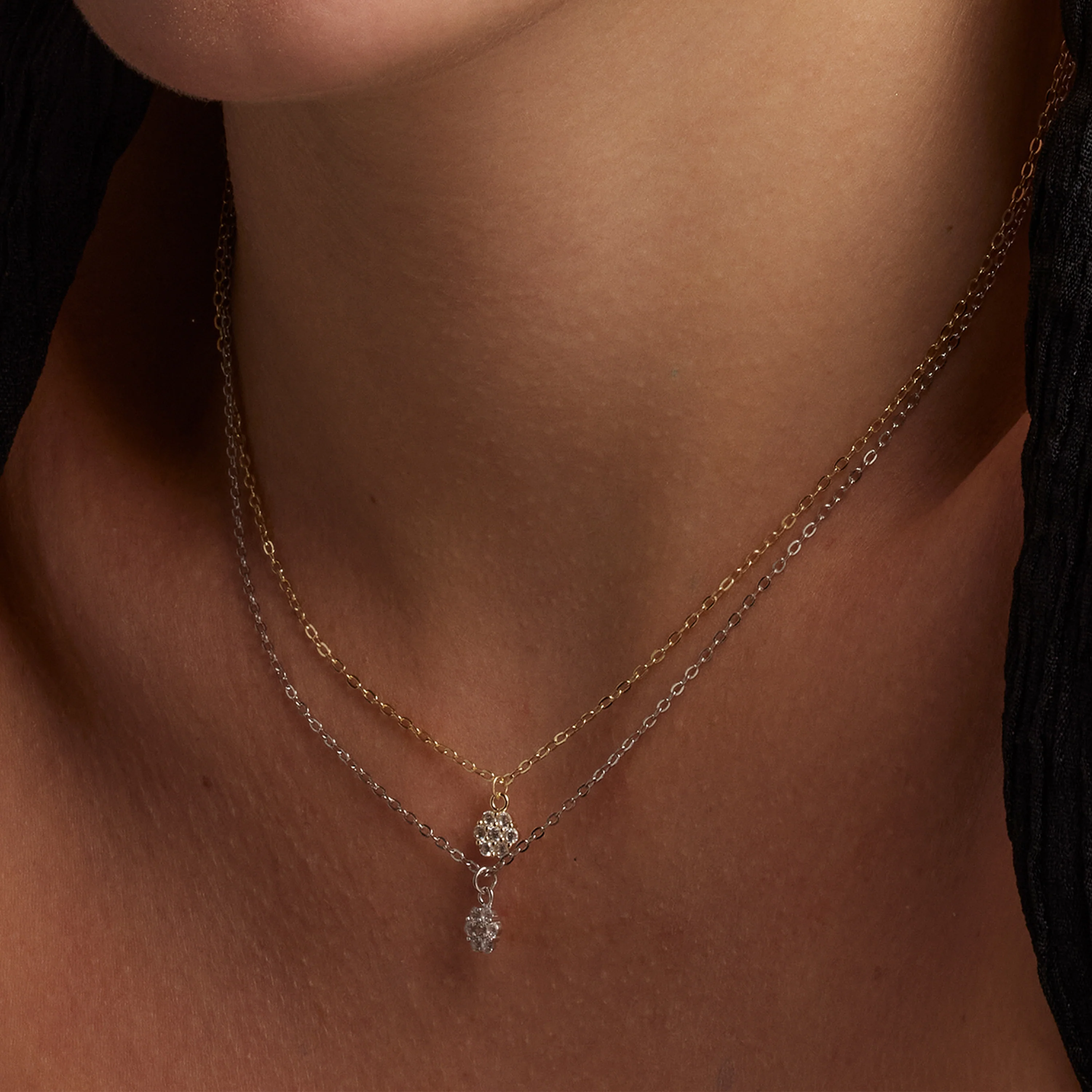 Collar de Plata de Ley 925 y Circonita Brillante acabado en oro amarillo 18K - Oris - Image 3