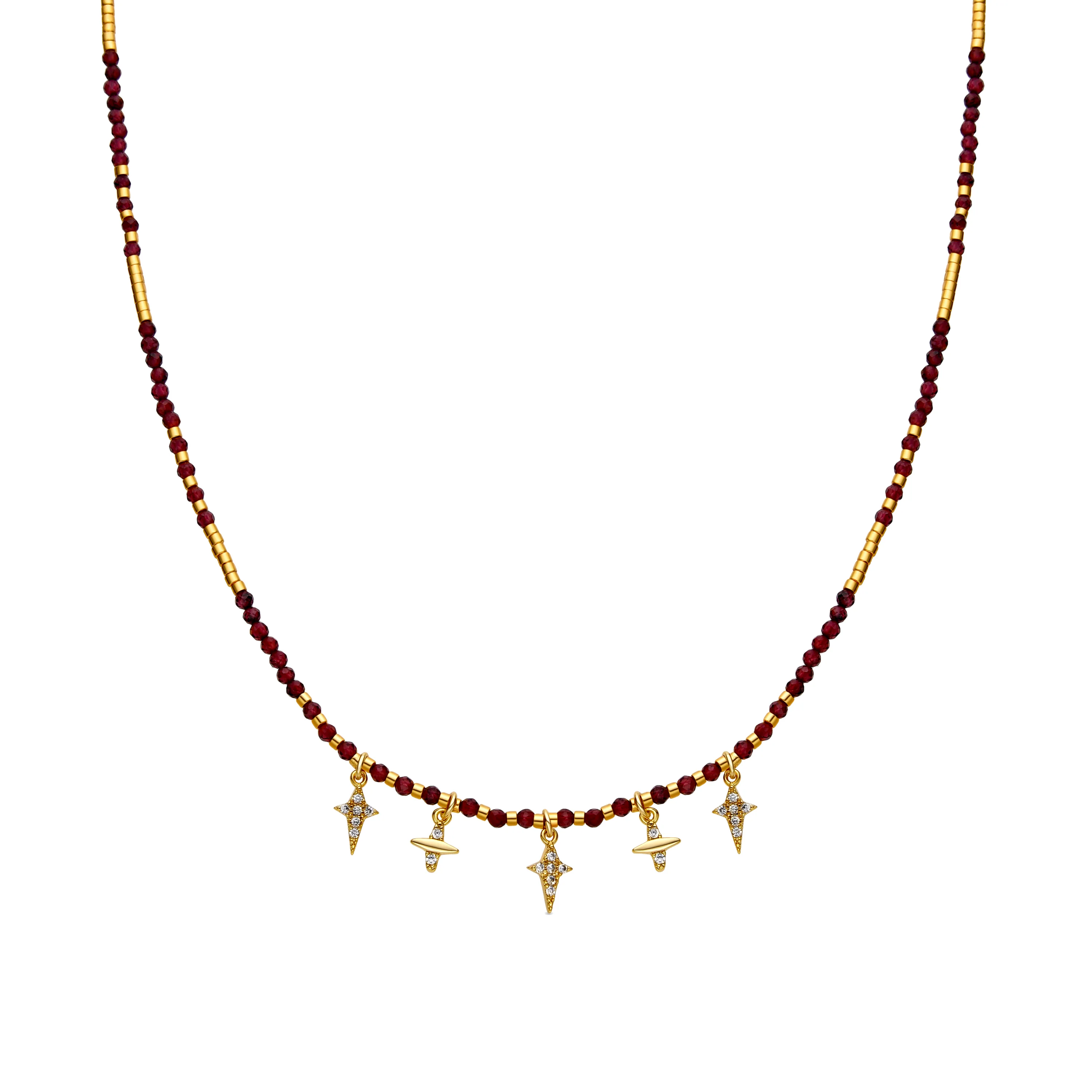 Collar de Plata de Ley 925 y Circonita Brillante acabado oro 18k - Paila