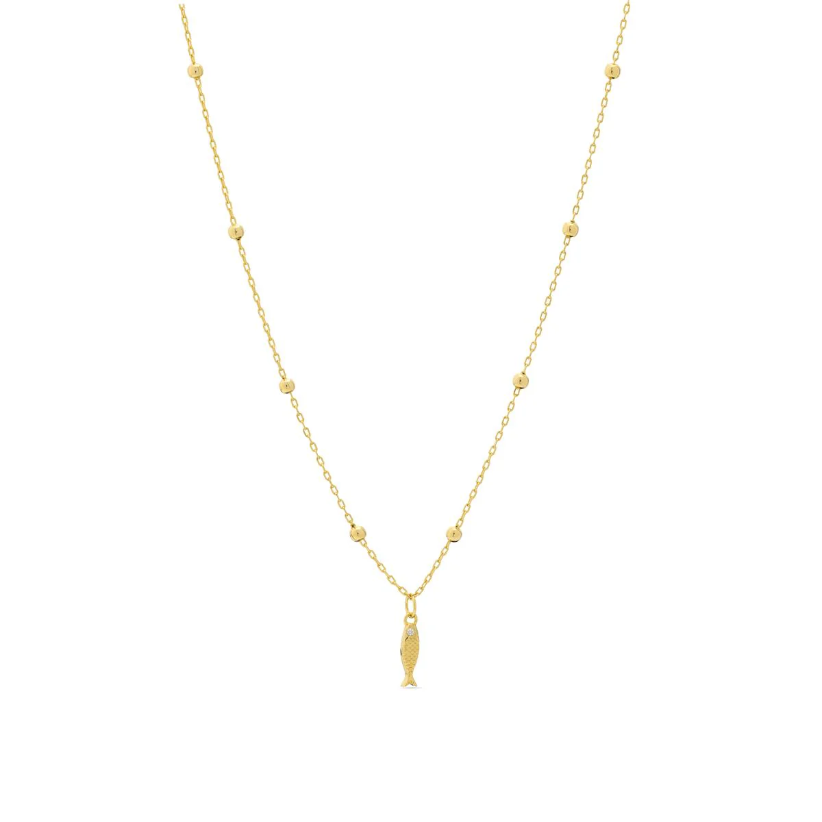 Collar Pez Plata de Ley 925 - Pez BLANCO