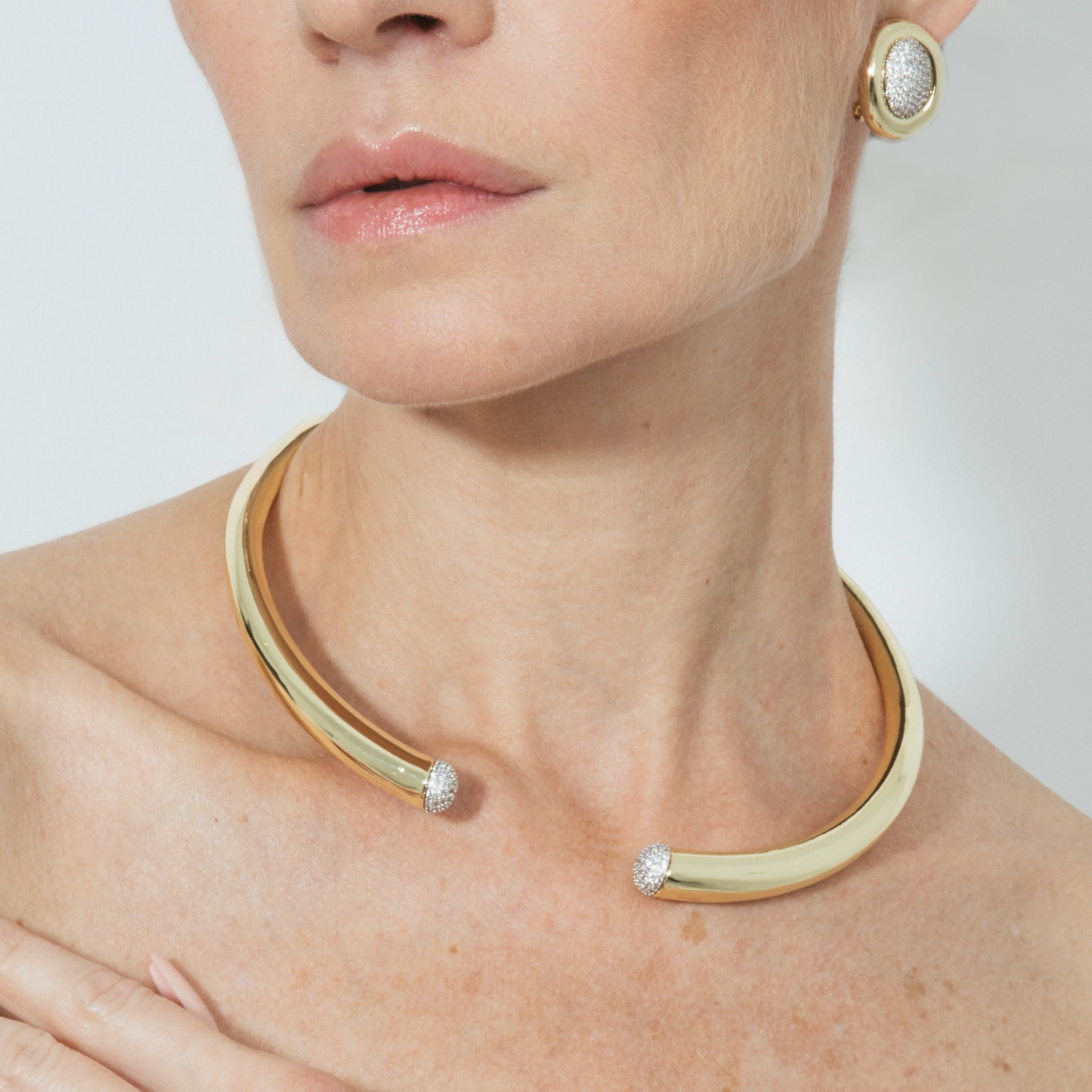 Collar de Circonita Brillante acabado en oro amarillo de 18k - Pharra - Image 4