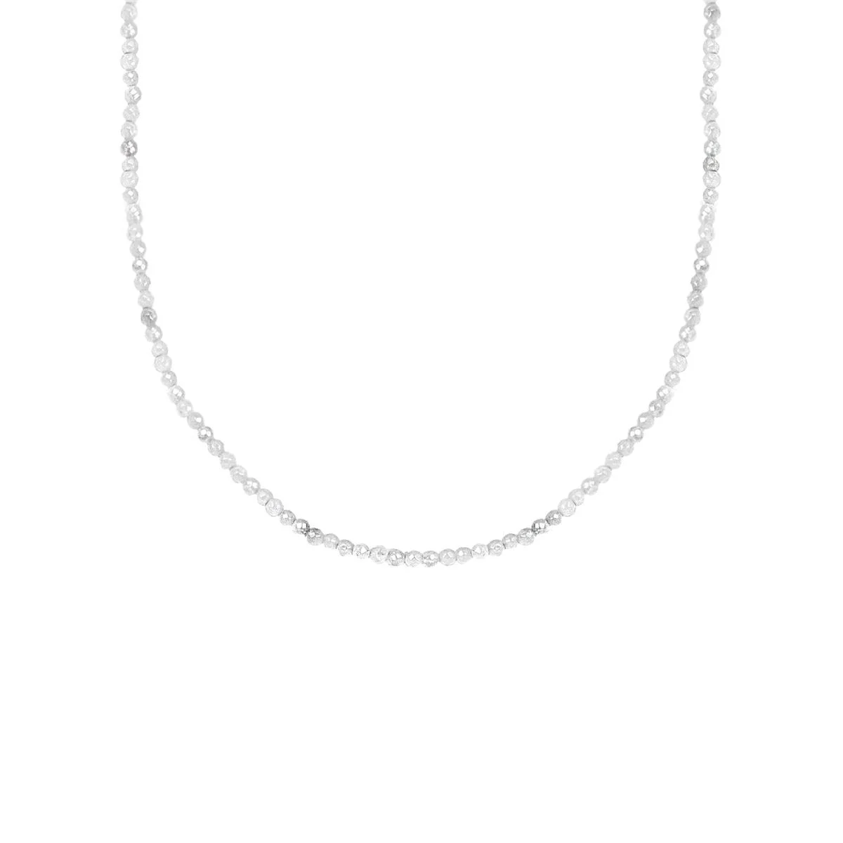 Cadena piedra natural plata de ley 925 - 55cm - Piedra Natural BLANCO