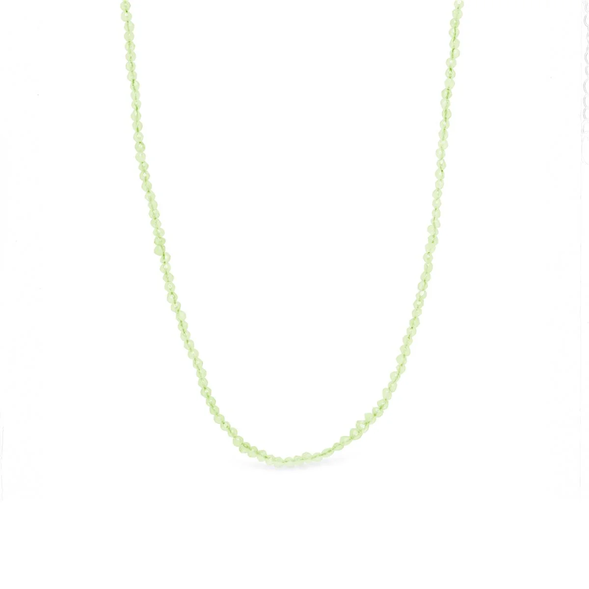 Cadena piedra natural plata de ley 925 - 80cm - Piedra Natural VERDE