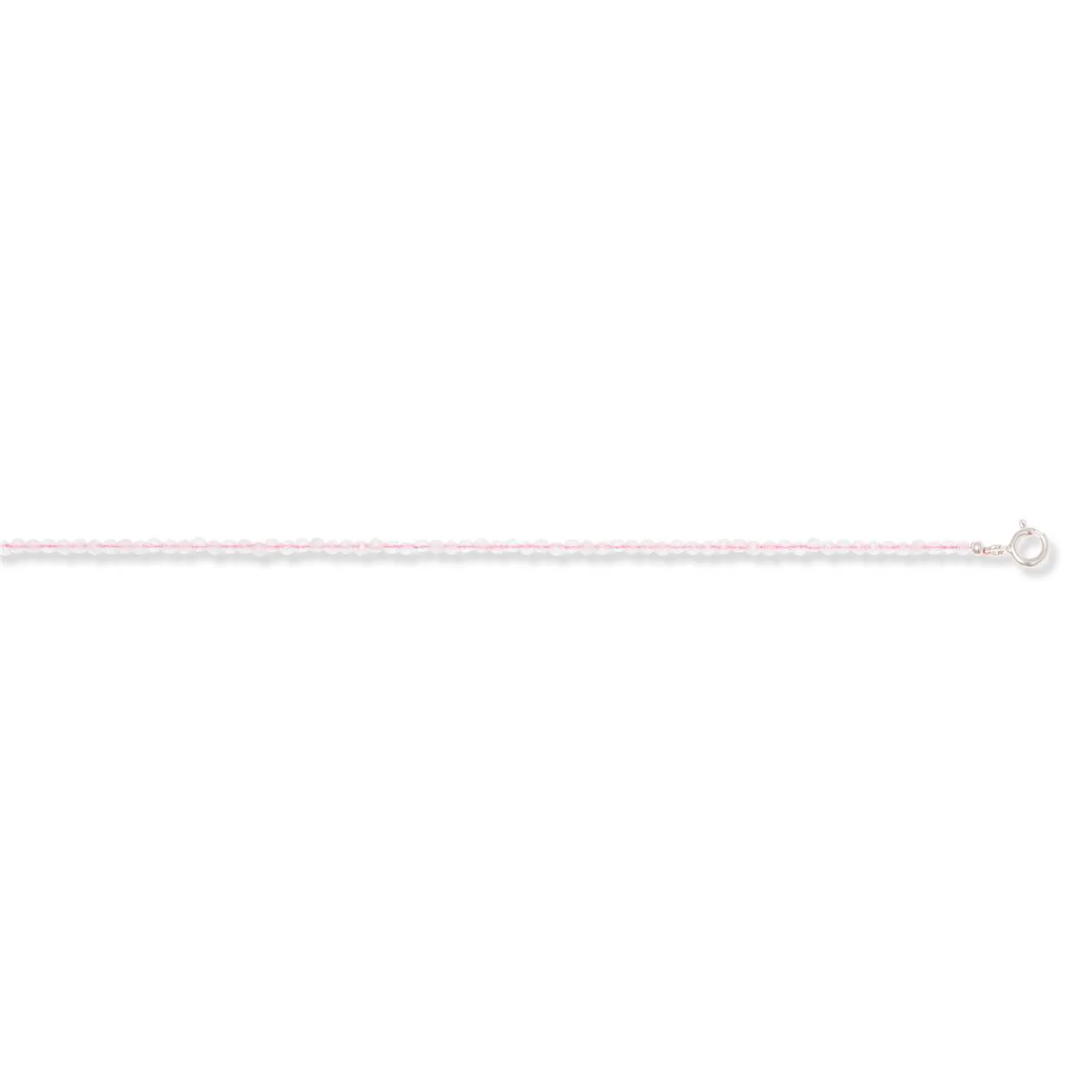Cadena piedra natural plata de ley 925 - 42cm - Piedra Natural ROSA