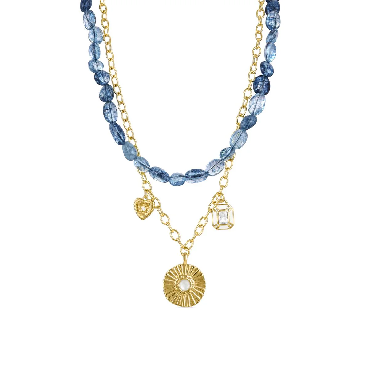 Collar Prisya acabado en oro amarillo de 18 kts - Prisya AZUL