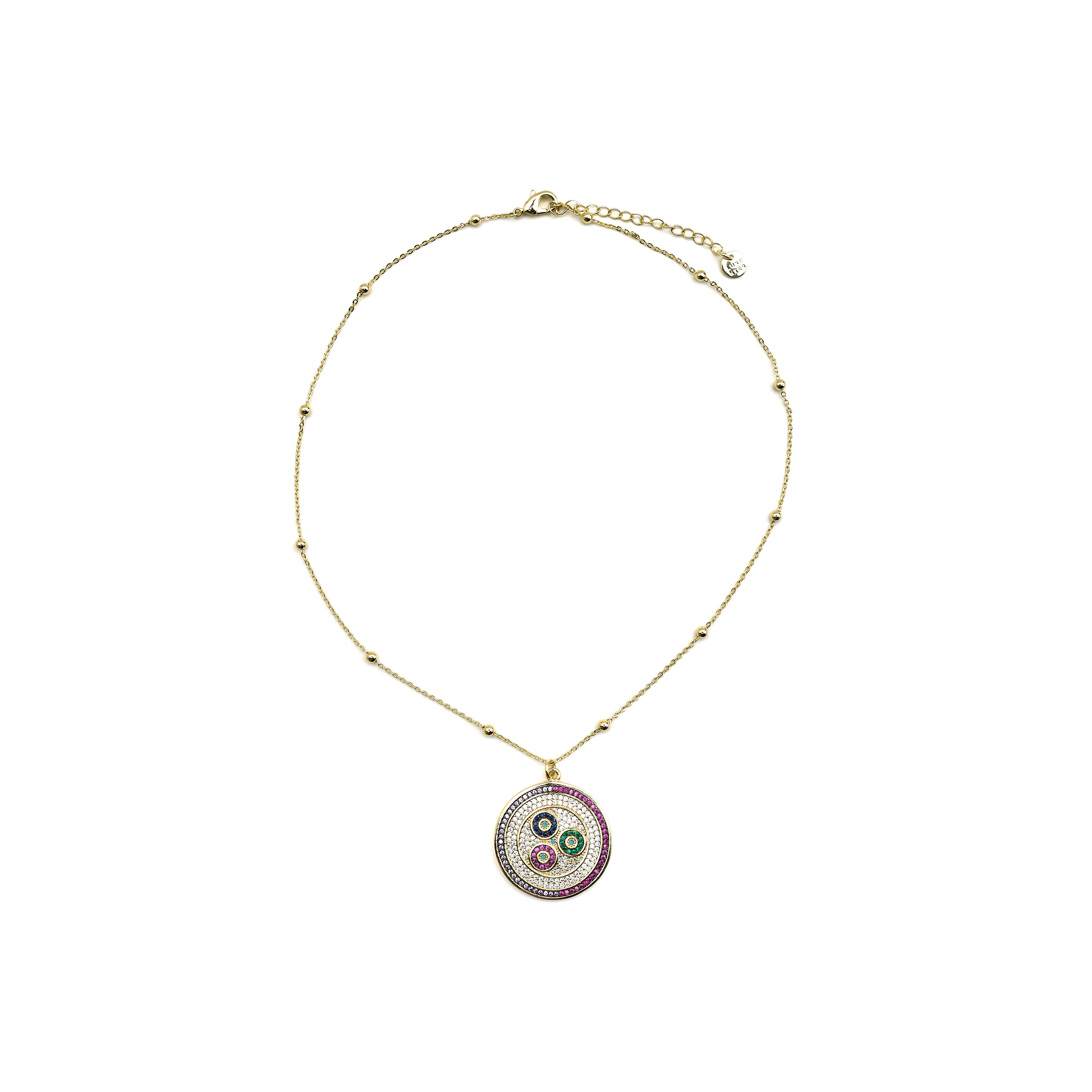 Collar con Circonita Multicolor acabado oro 18k - Purma - Image 3