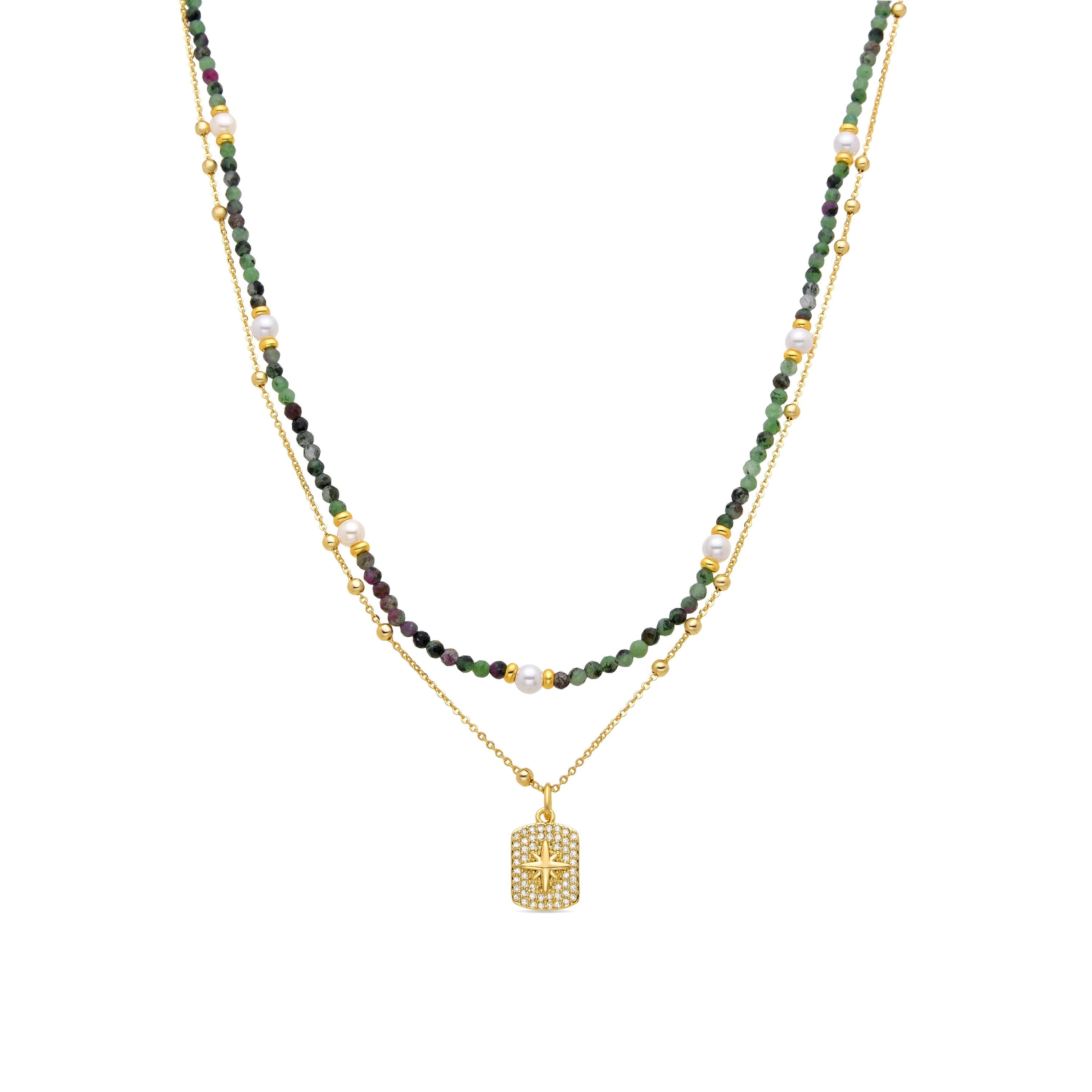 Collar de Perla Blanca acabado en oro amarillo 18K - Rayja