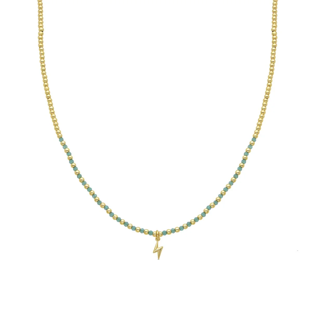 Collar Rayo Plata de Ley 925 - Rayo VERDE