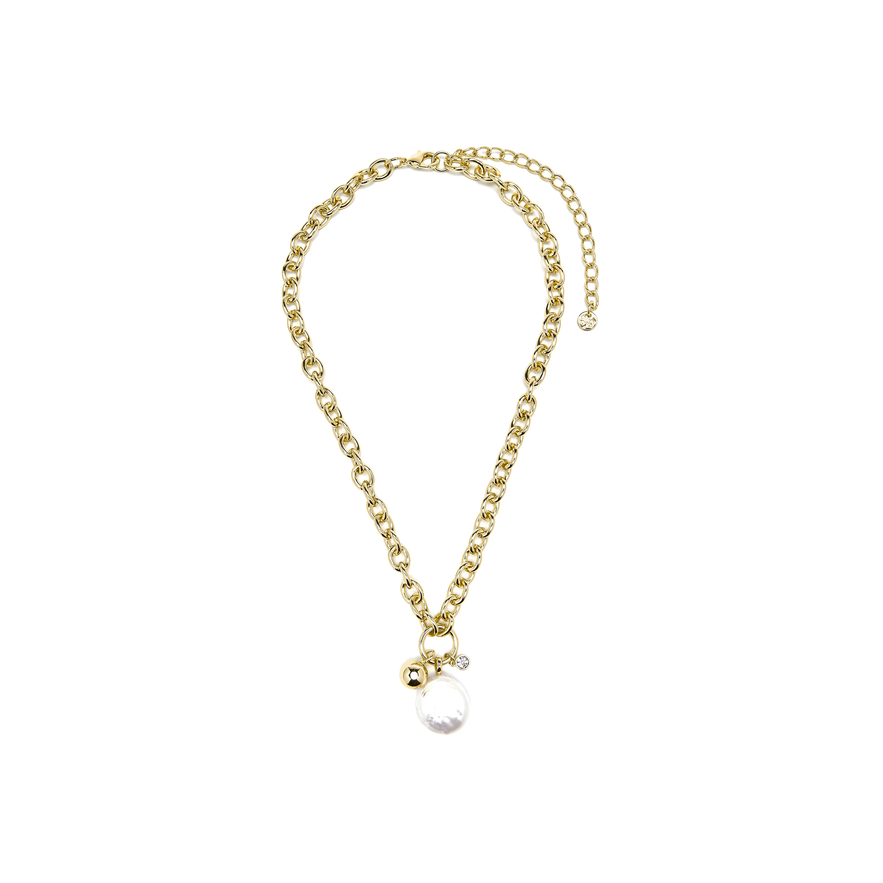 Collar acabado oro amarillo de 18k y Perla Blanca - Rinwe - Image 3