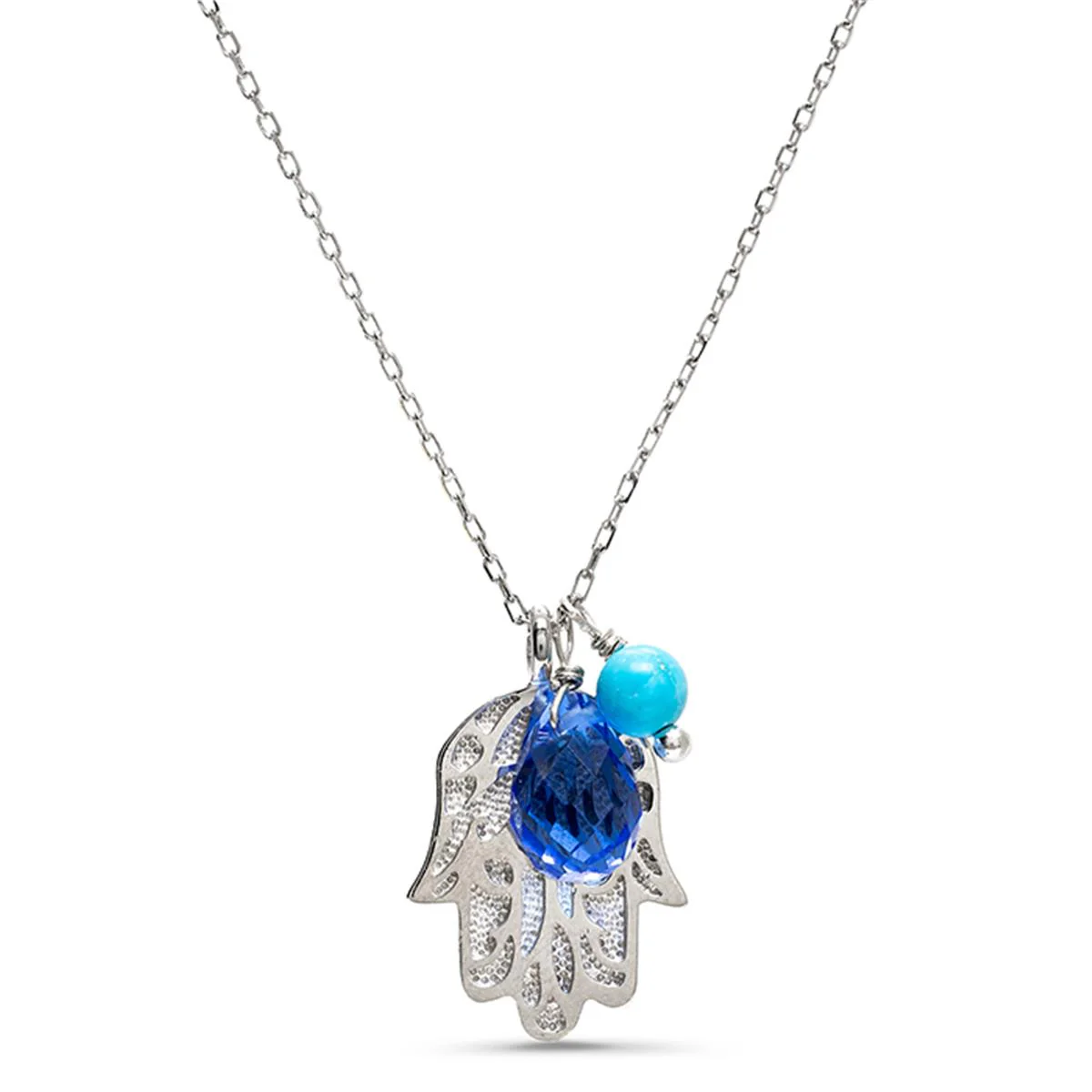 Collar Runit de Plata, Cristal Azul y Turquesa - Runit AZUL